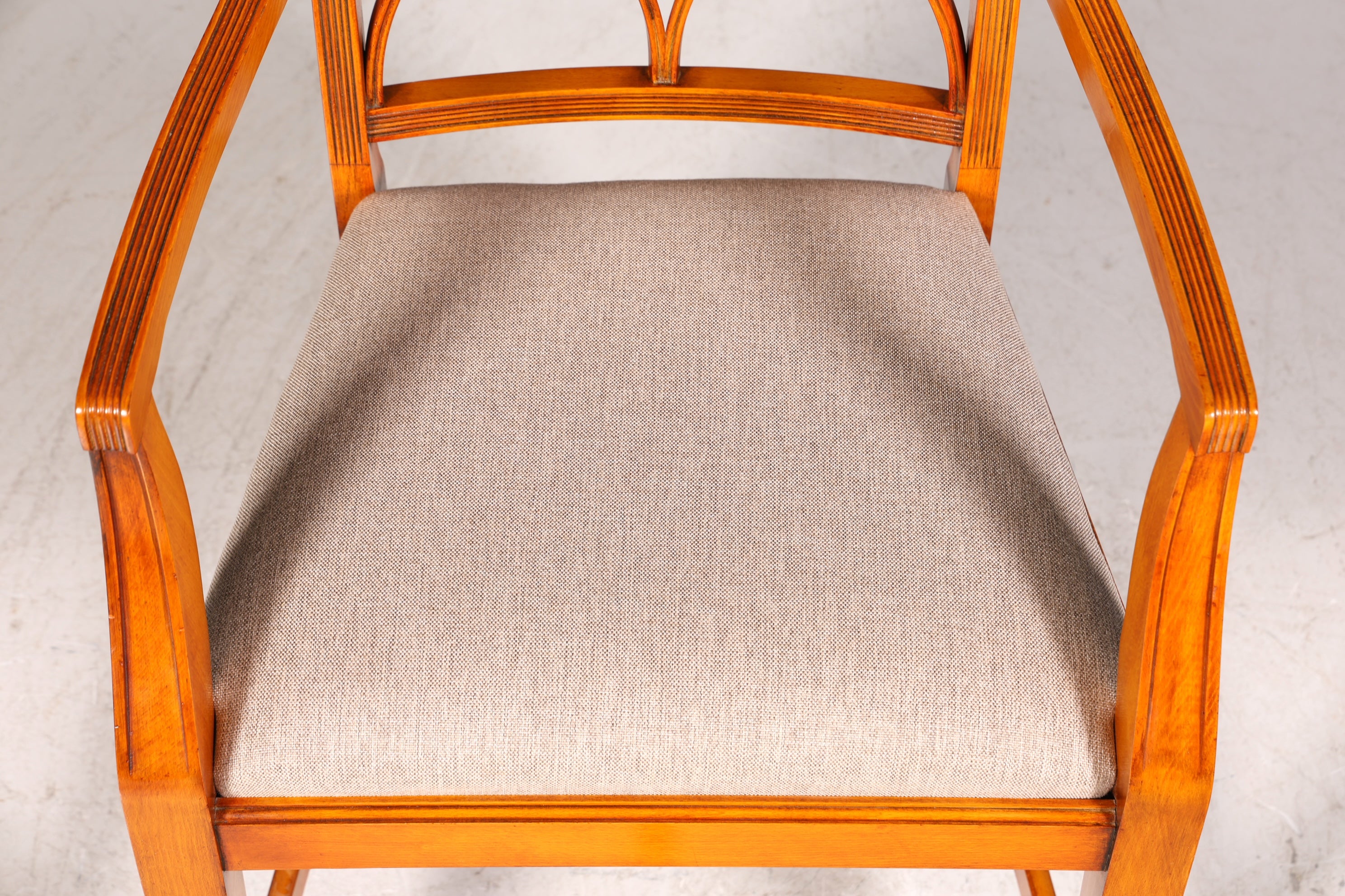 Beautiful Bevan Funell Chair Armchair English Yew Reprodux Antique Secretary Chair UK Upholstered Chair 1 of 2