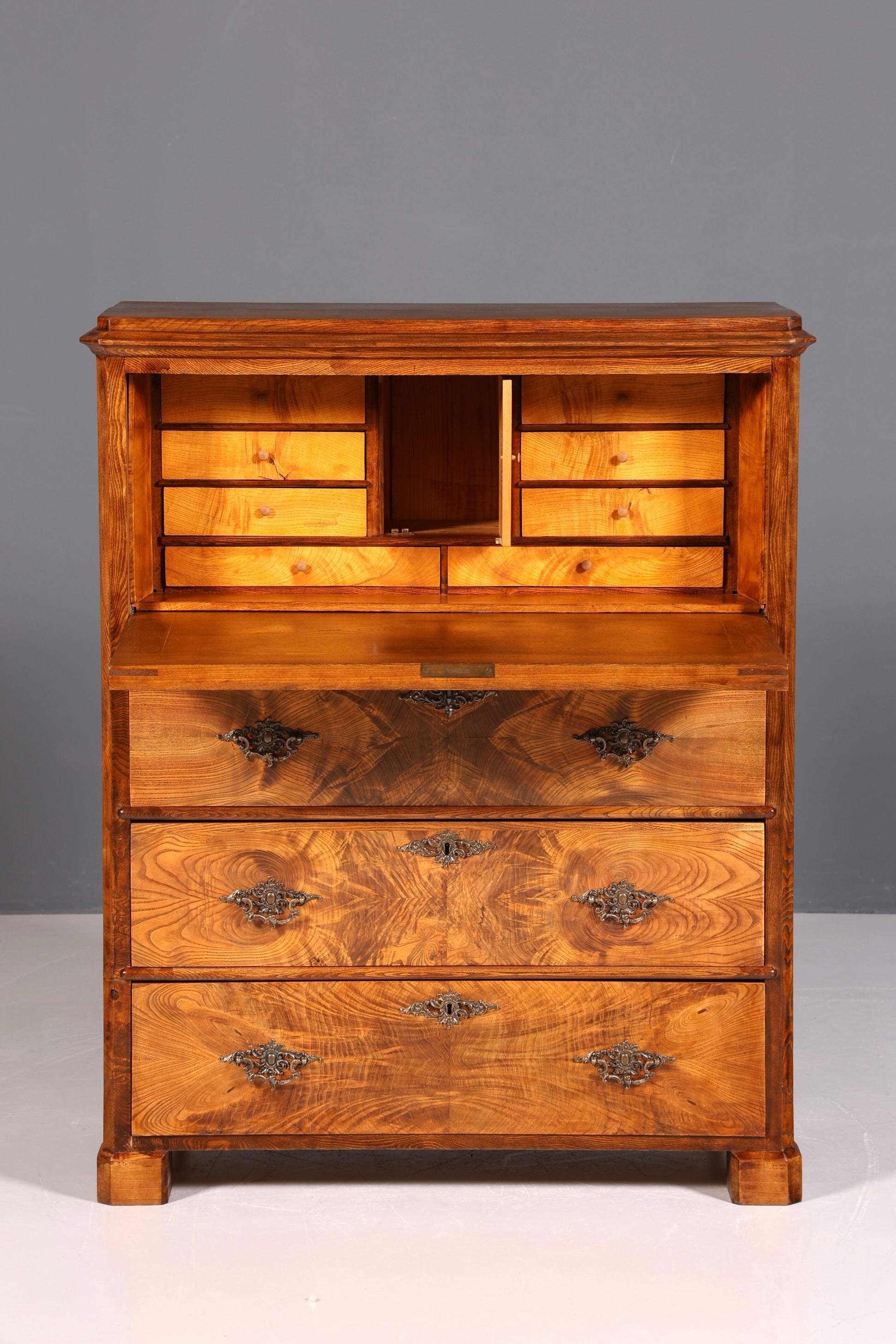 F830 Finish Wunderschöner Gründerzeit Sekretär Kommode Jugendstil Schubladenkommode Antik Vertiko