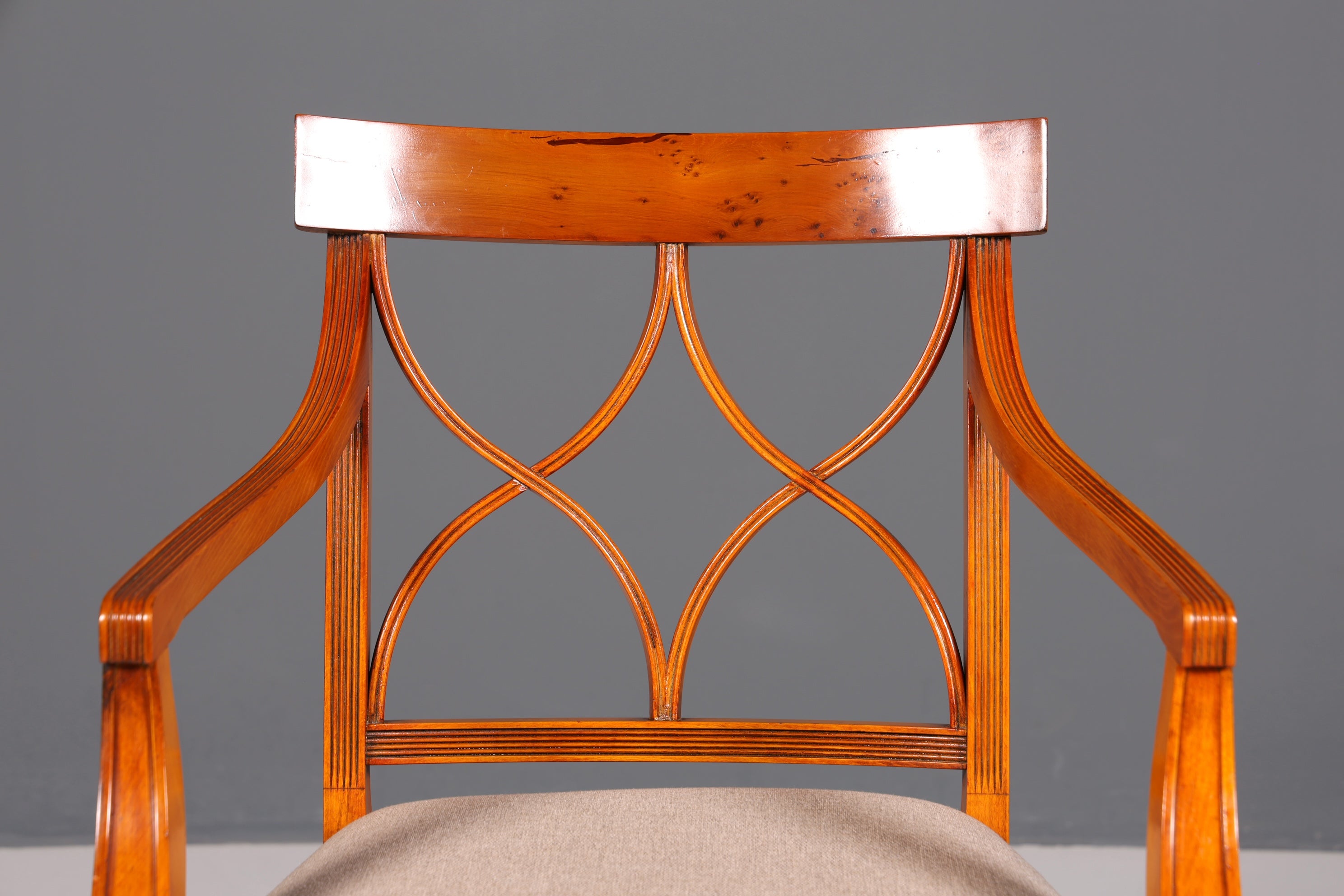 Beautiful Bevan Funell Chair Armchair English Yew Reprodux Antique Secretary Chair UK Upholstered Chair 1 of 2
