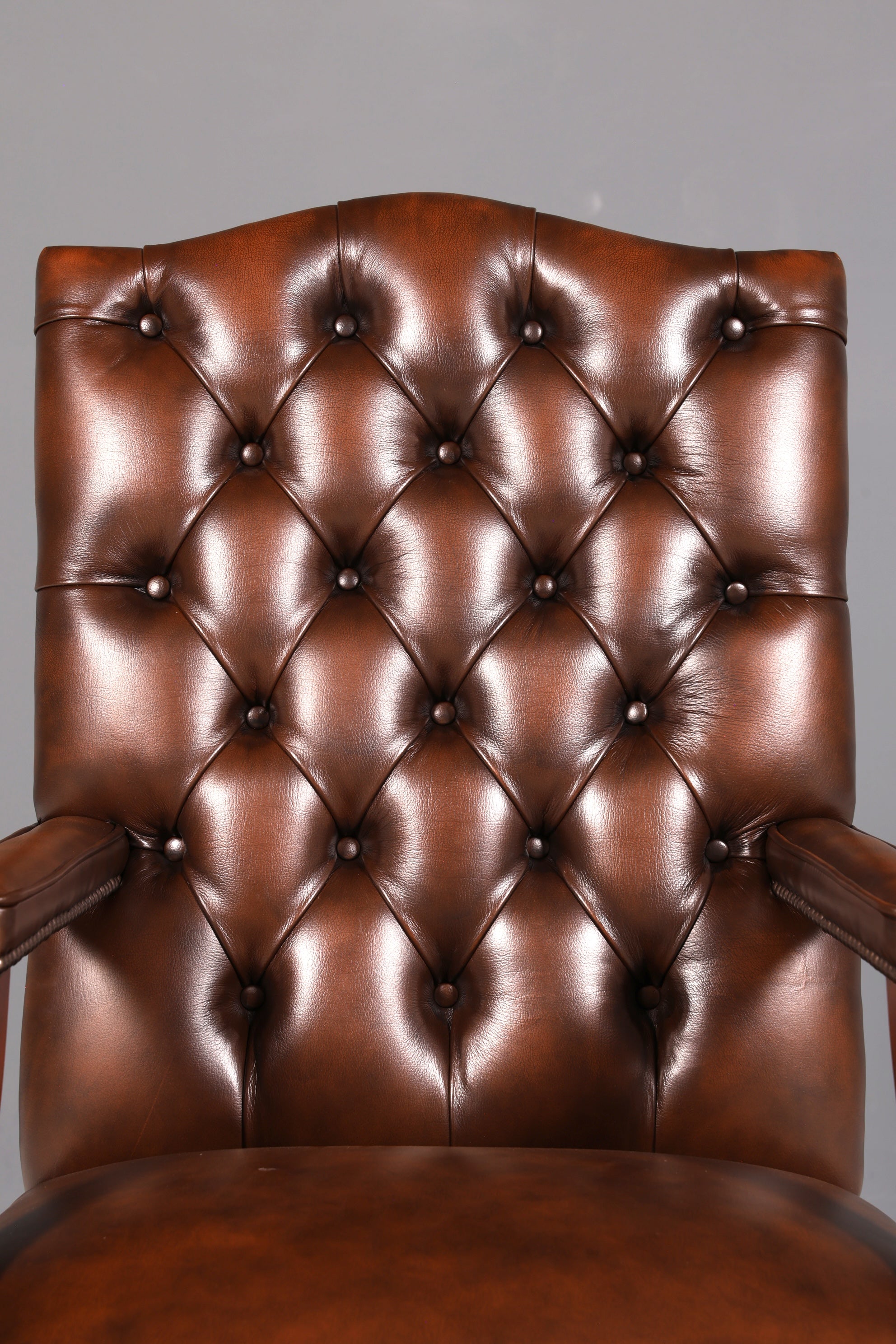 Wunderschöner Original Chesterfield Bürostuhl Claridge Ltd 1983 Echt Leder Englisch Herrensessel Armlehnstuhl UK