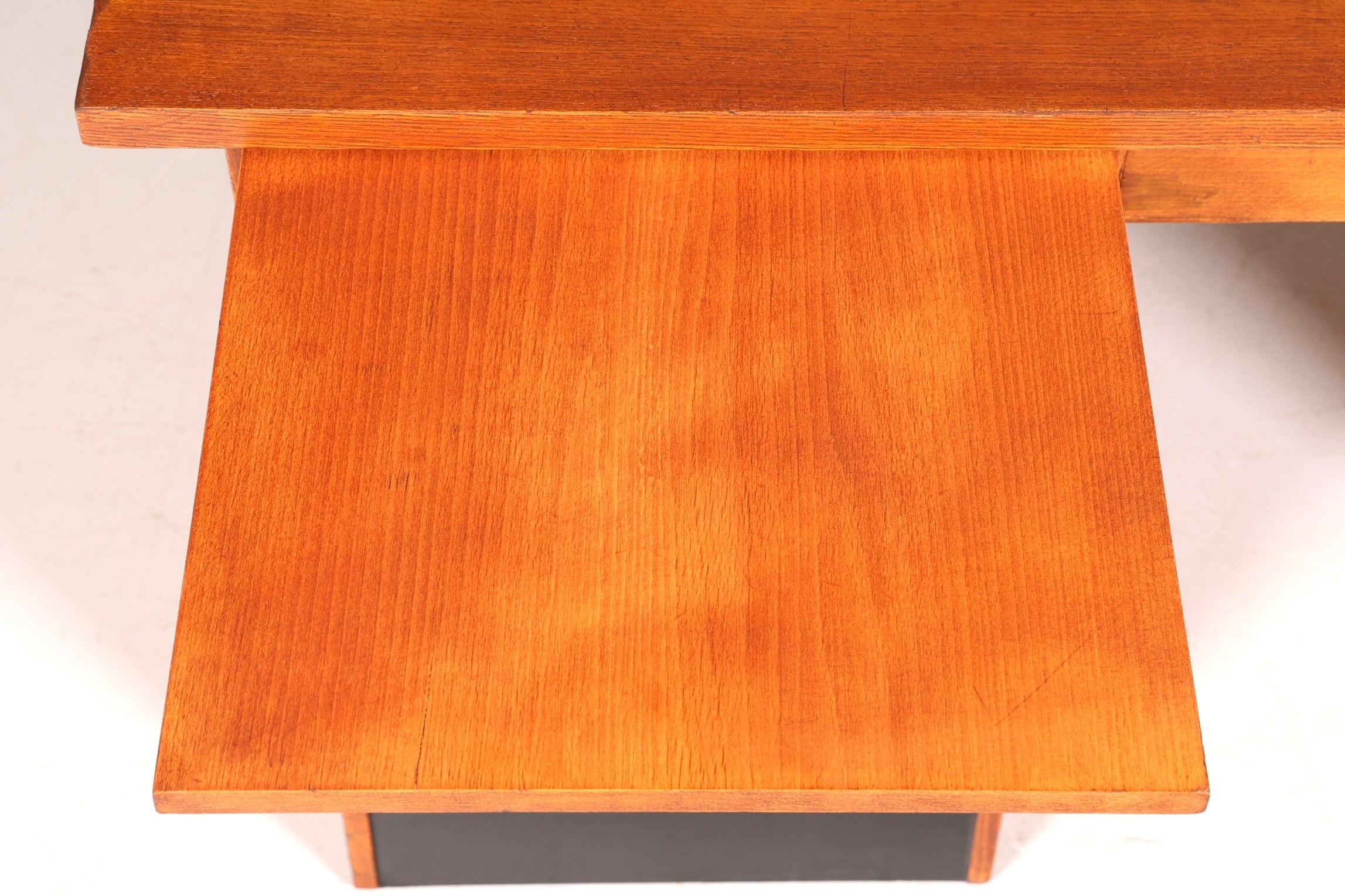 Beautiful Bauhaus-style roll-top desk, mid-century modern, real wood office table