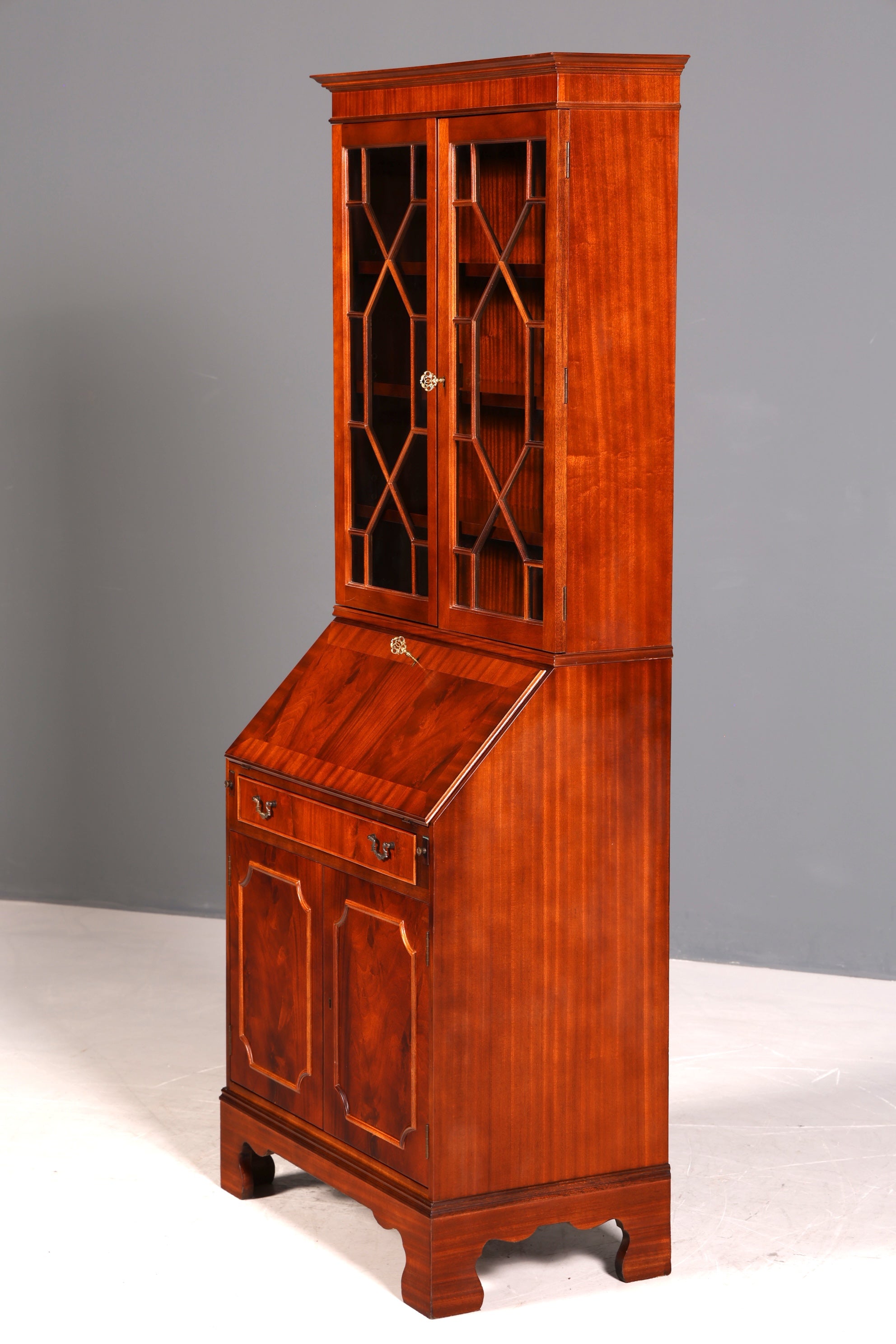 G401 Finish cm Wunderschöner Englischer Sekretär Büro Aufsatzsekretär Antik 60S Vitrinen Schrank UK (Kopie)