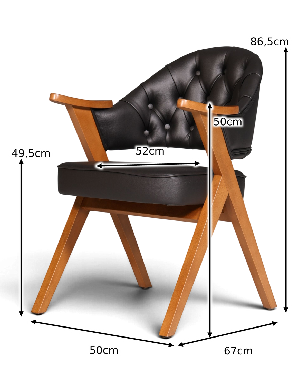Luxurious "Manchester Black" Chair Chesterfield Style Office Chair Dining Chair Lounge Chair