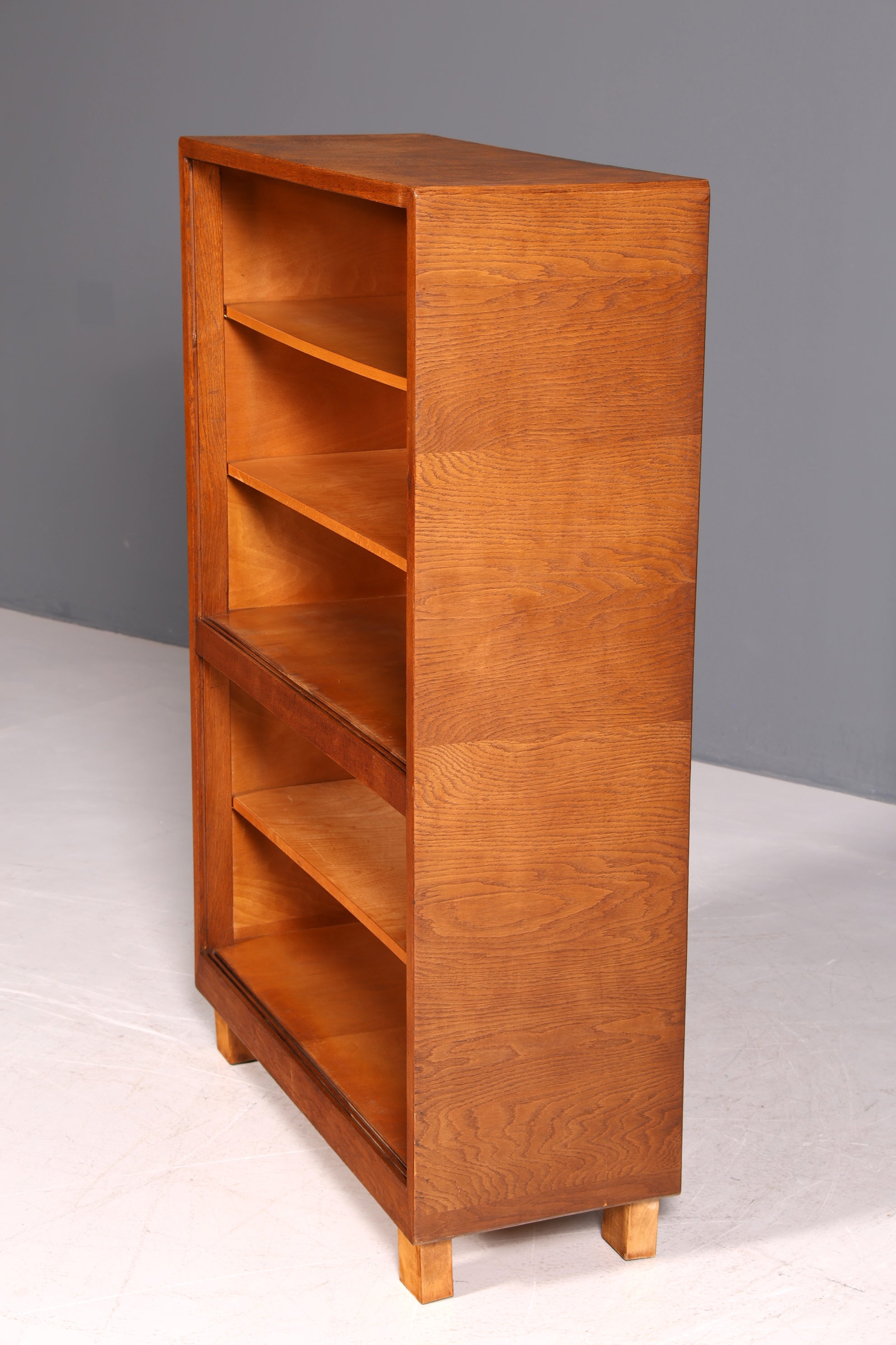 G031 Finish cm Schlichtes Mid Century Regal Vintage Bücherregal Schrank Buchablage 60s Bookshelf