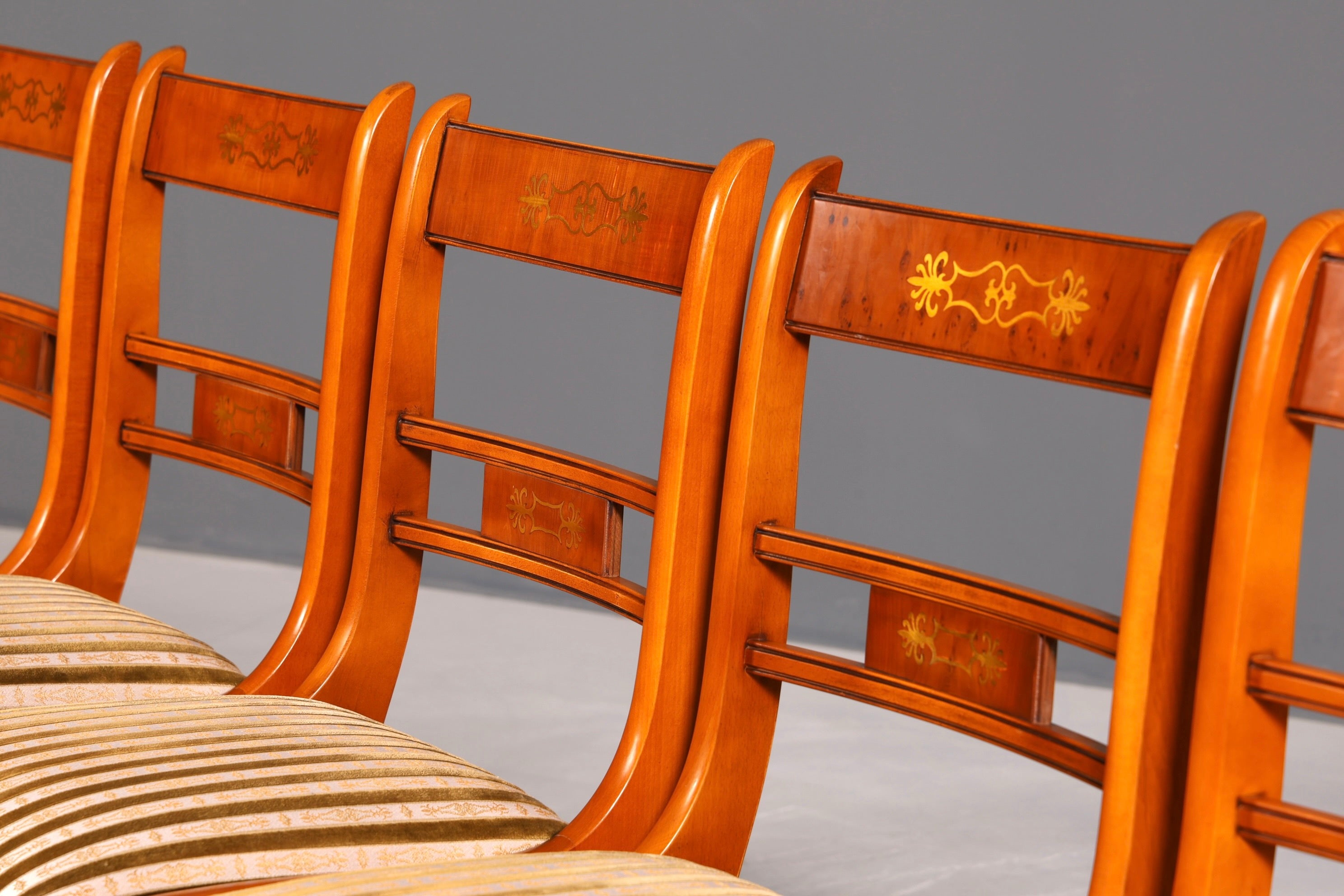 G034 Finish cm 6x Edle Englische Stühle Englisch Dining Chairs Antik 60er Jahre Regency Küchenstühle Stuhlset (Kopie)