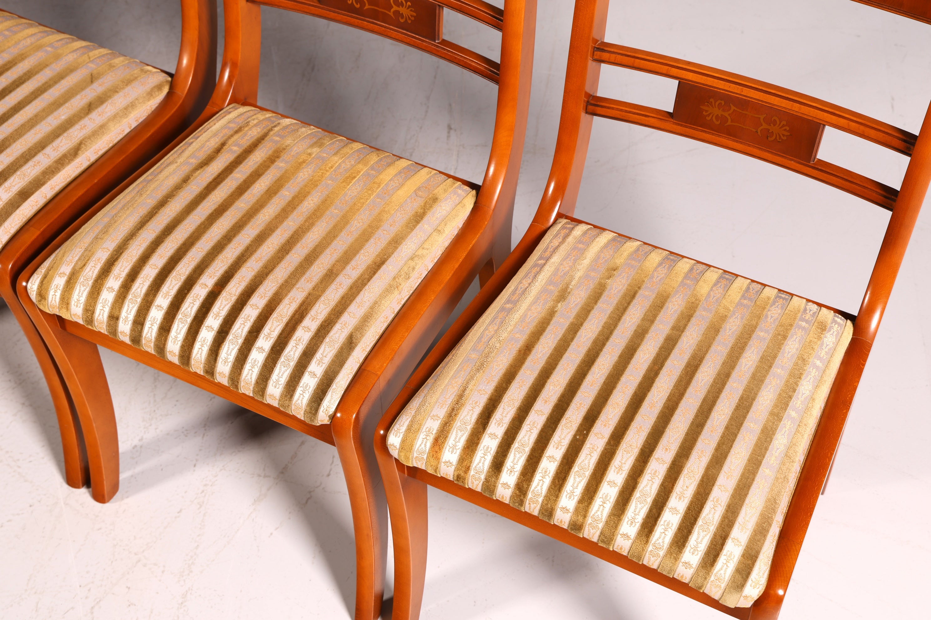 G034 Finish cm 6x Edle Englische Stühle Englisch Dining Chairs Antik 60er Jahre Regency Küchenstühle Stuhlset (Kopie)