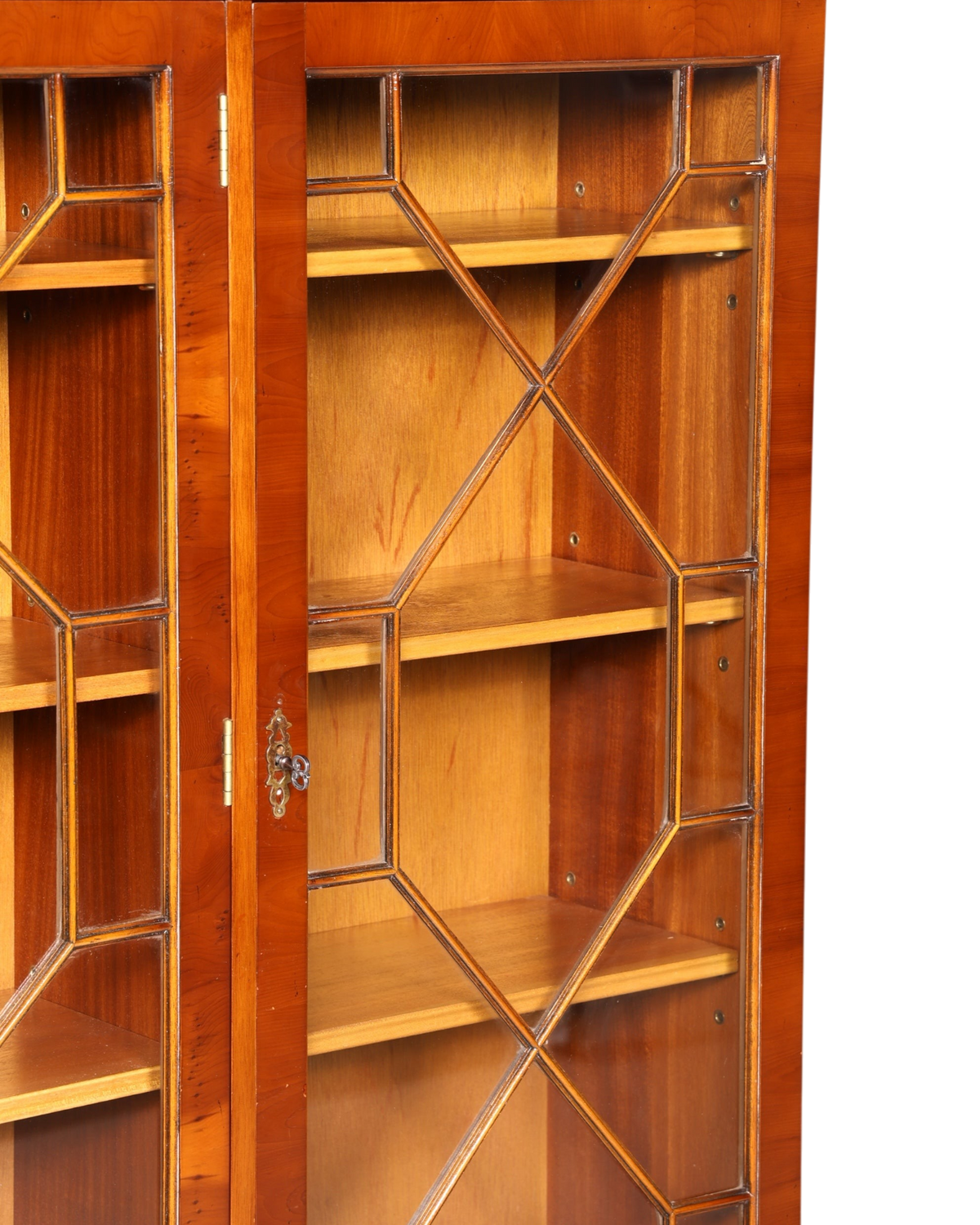 Wunderschöne Englische Vitrine Eibe Bücherschrank Glasvitrine Buffet Bibliothek Antik Vintage