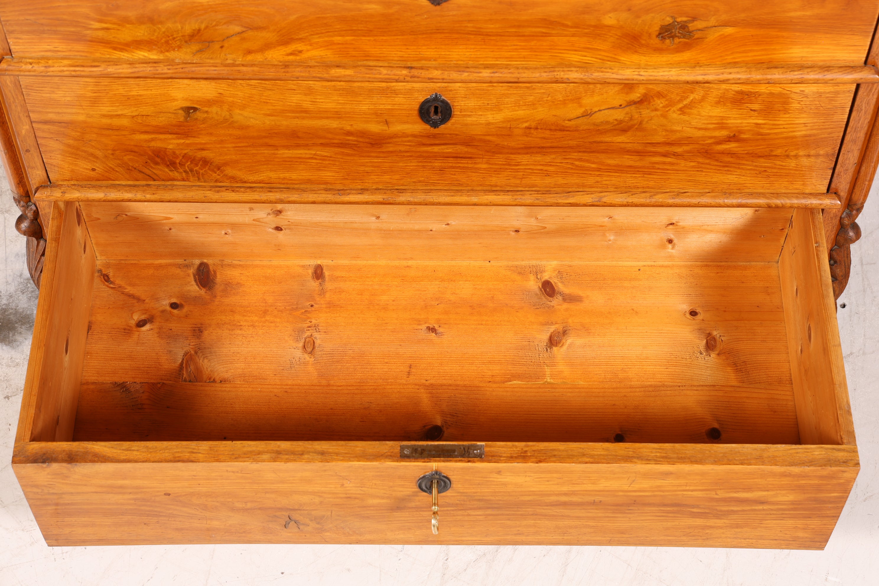 Stilvoller Biedermeier Sekretär um 1860 Vertiko Antik Kommode Louis Philippe Schreibkommode