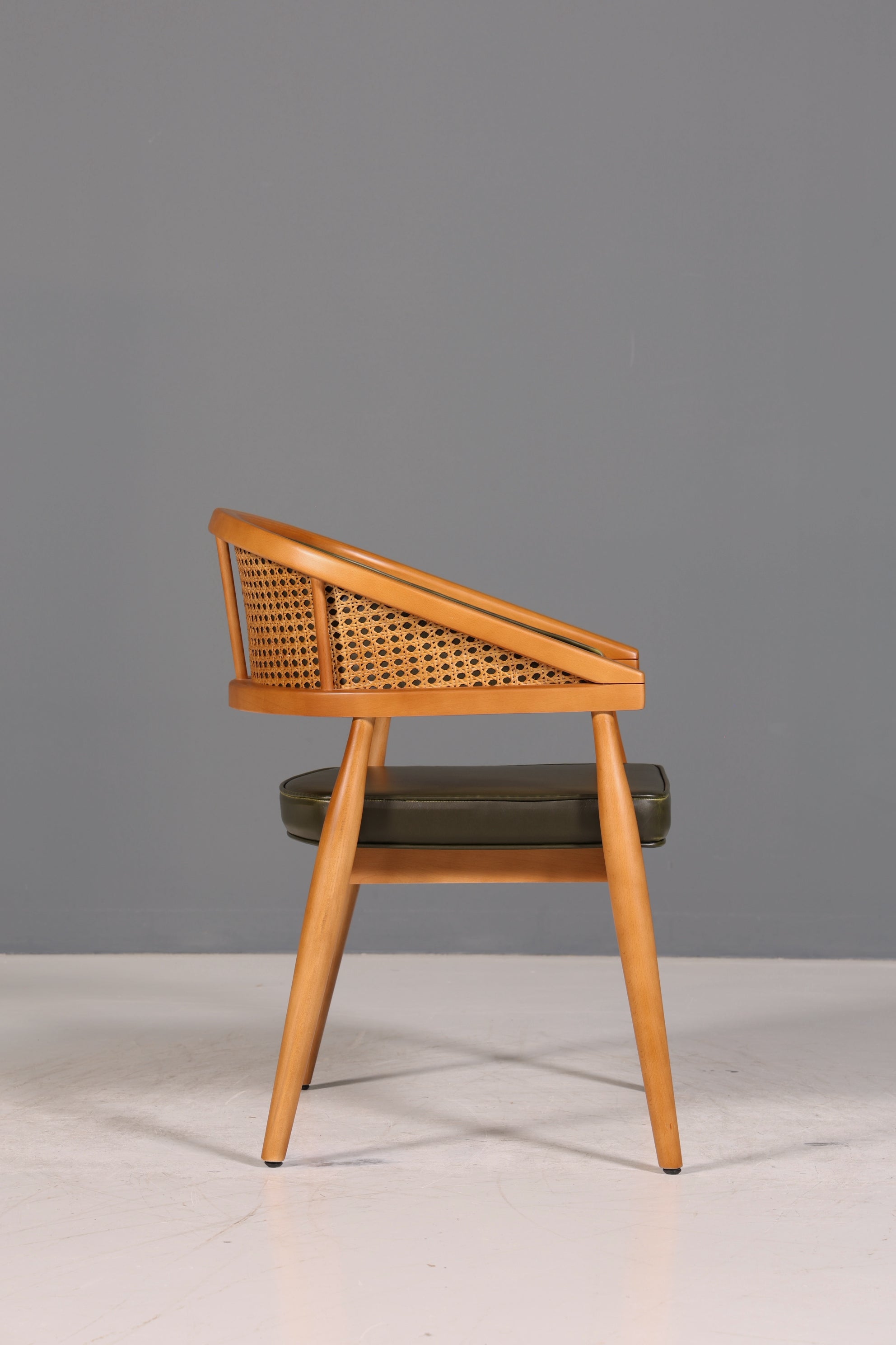 Edler Korbgeflecht Esszimmer Stuhl "Malibu Plus Green" Küchenstuhl Armlehnstuhl Buche Sekretär Stuhl