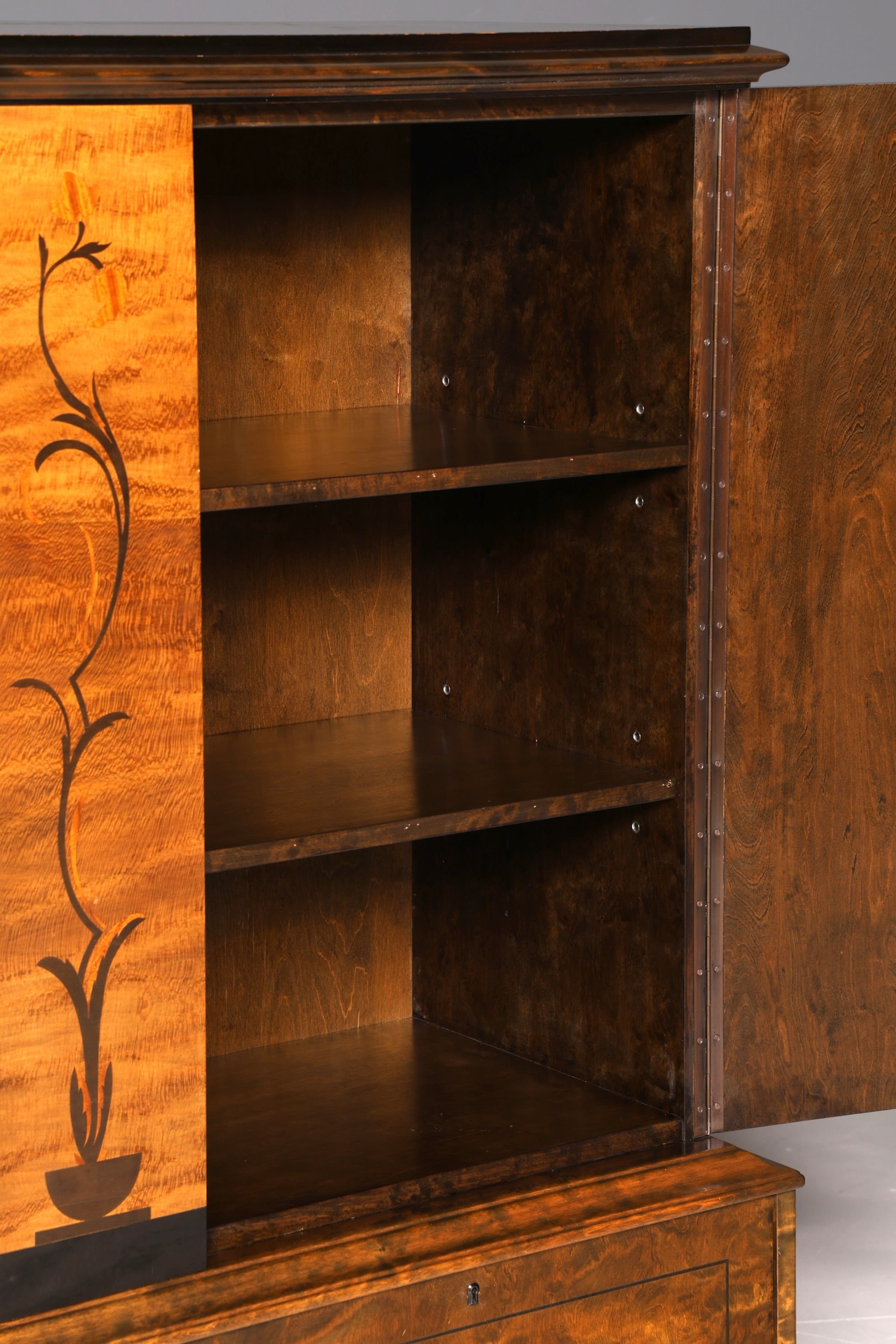 G068 Finish cm Stilvoller Original Art Deco Schrank Vertiko Sideboard um 1930 Highboard Kommode