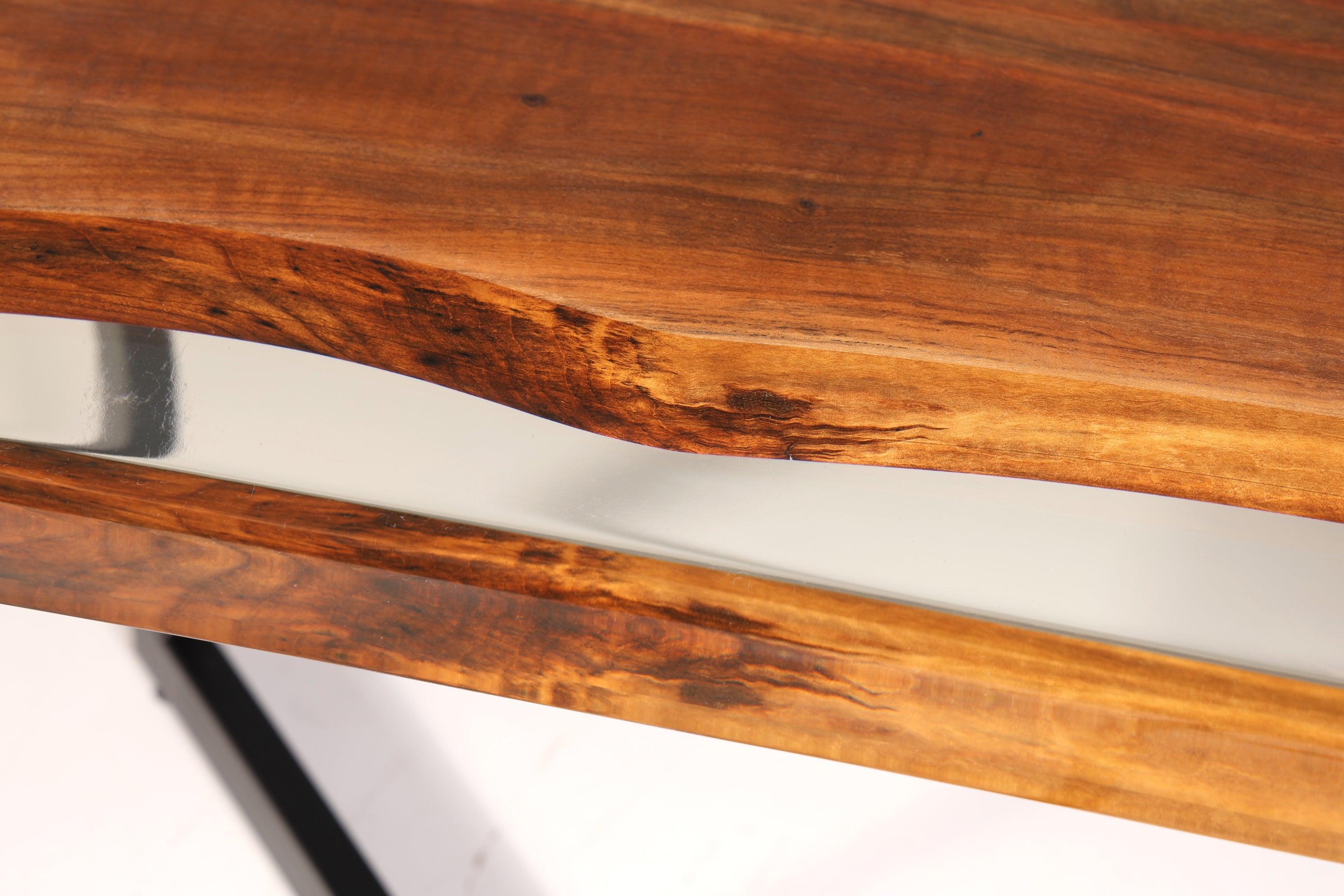 Beeindruckender Epoxidharz Tisch 160-90cm Nussbaum Esszimmer Tisch massiv Holz Epoxy Küchentisch