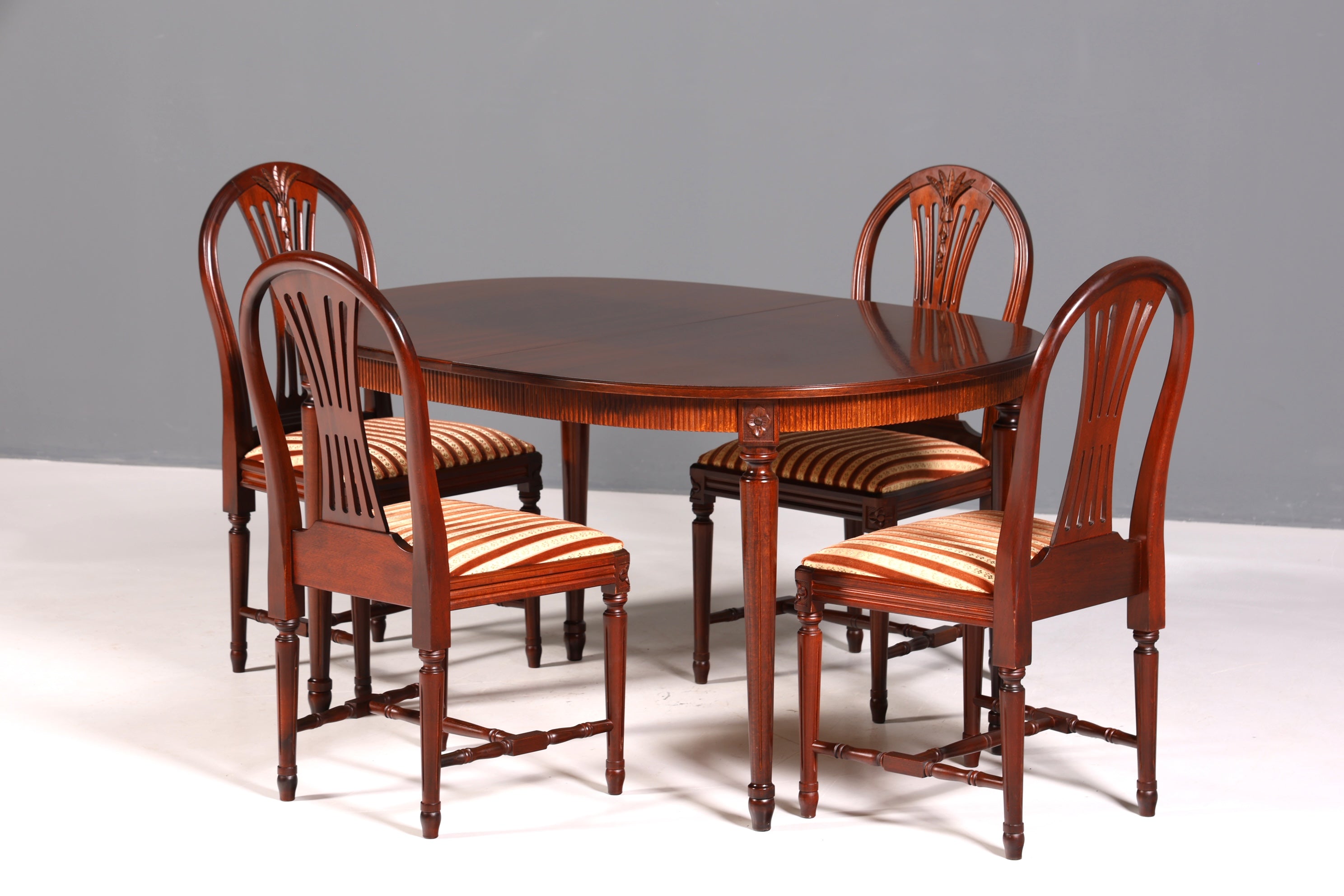 4x Edle Englische Stühle Englisch Dining Chairs Antik 60er Jahre Küchenstühle Stuhlset