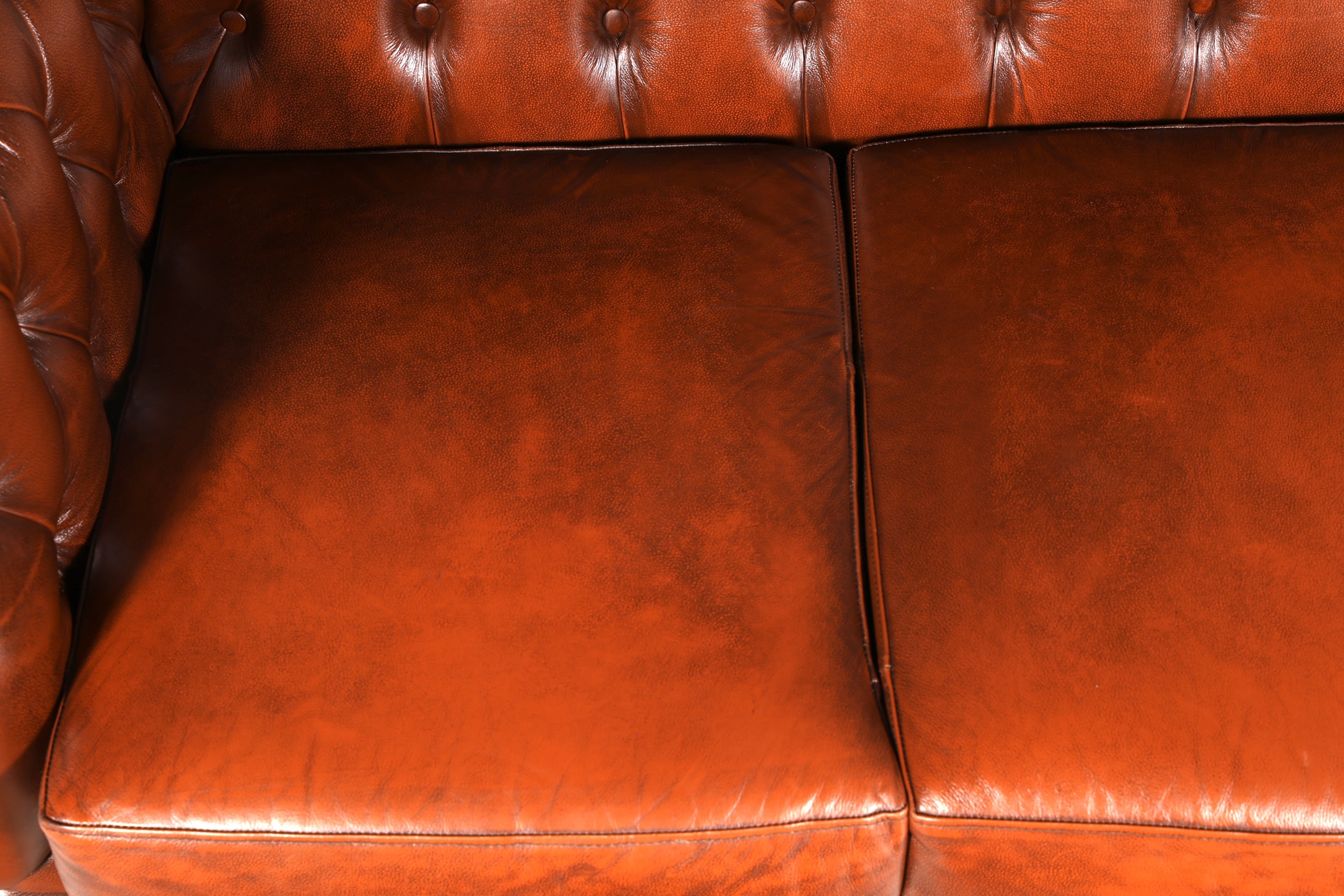 G119 Finish Wunderschönes Original Chesterfield Sofa 3- Sitzer echt Leder Oxblood Couch Englisch
