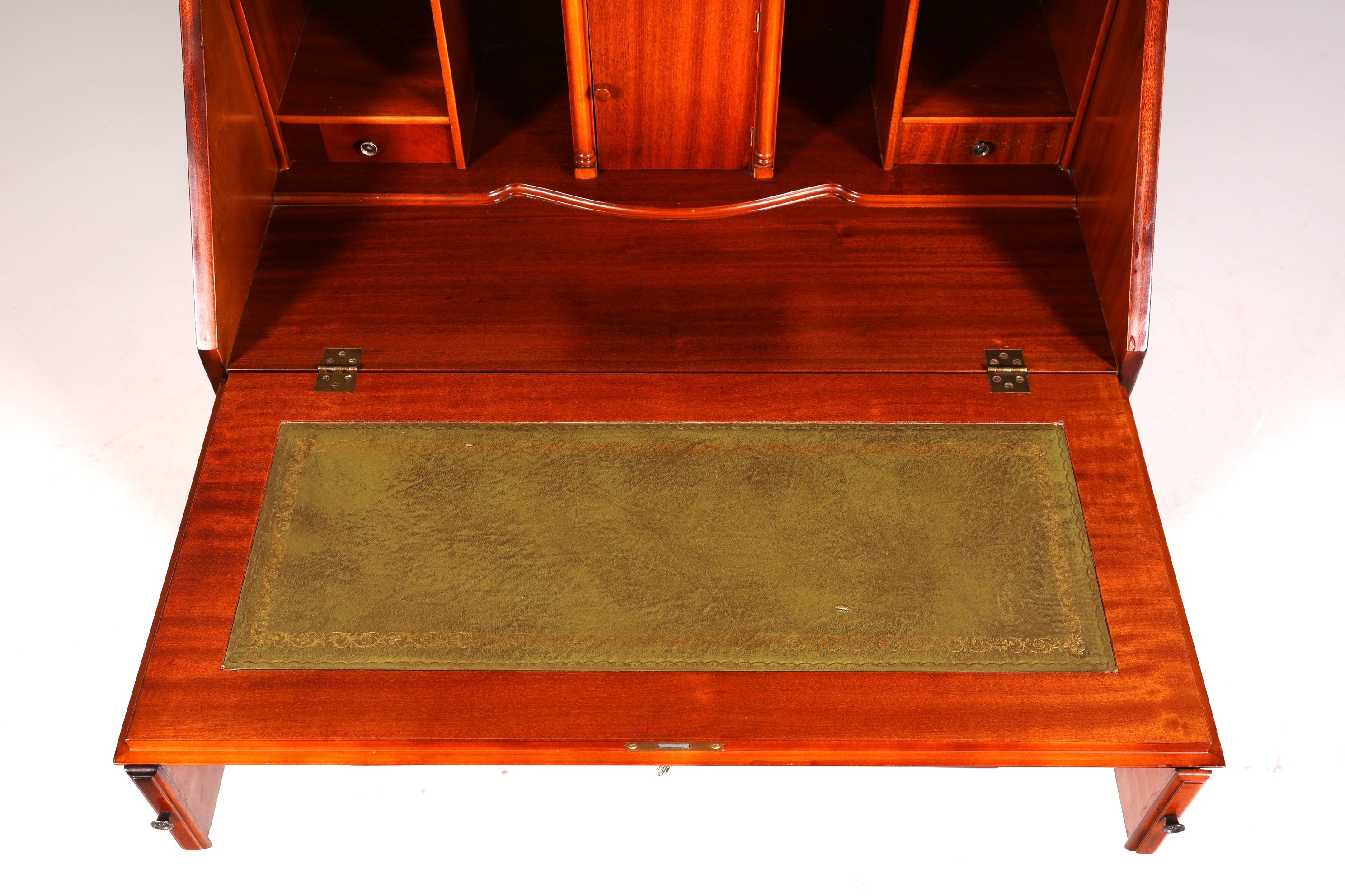 Wunderschöner Englischer Sekretär Büro Aufsatzsekretär Antik 60s Mahagoni Vitrinen Schrank UK