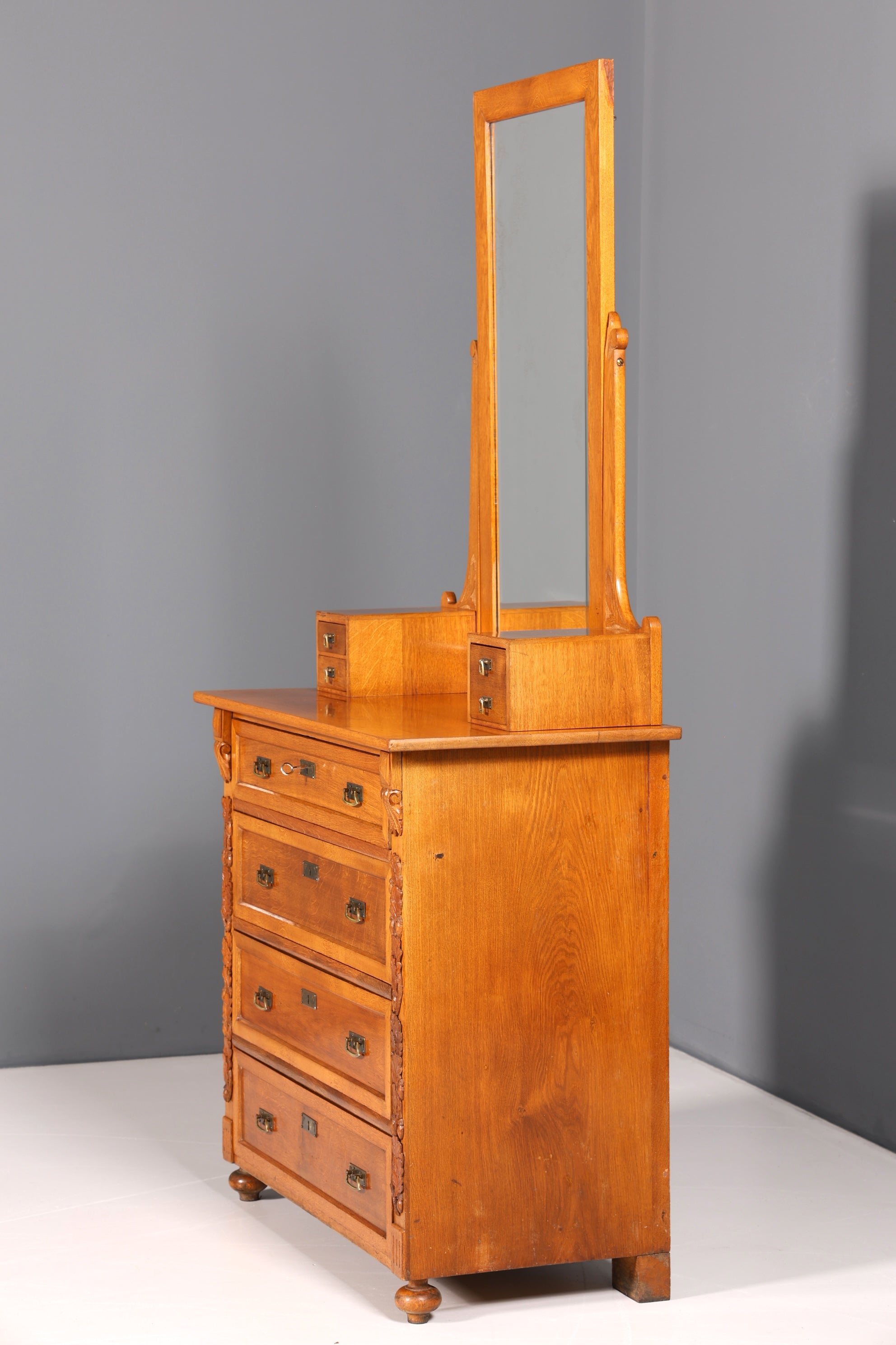 Traumhafte Jugendstil Kommode Antik Sideboard mit Spiegel Flurkommode Frisierkommode