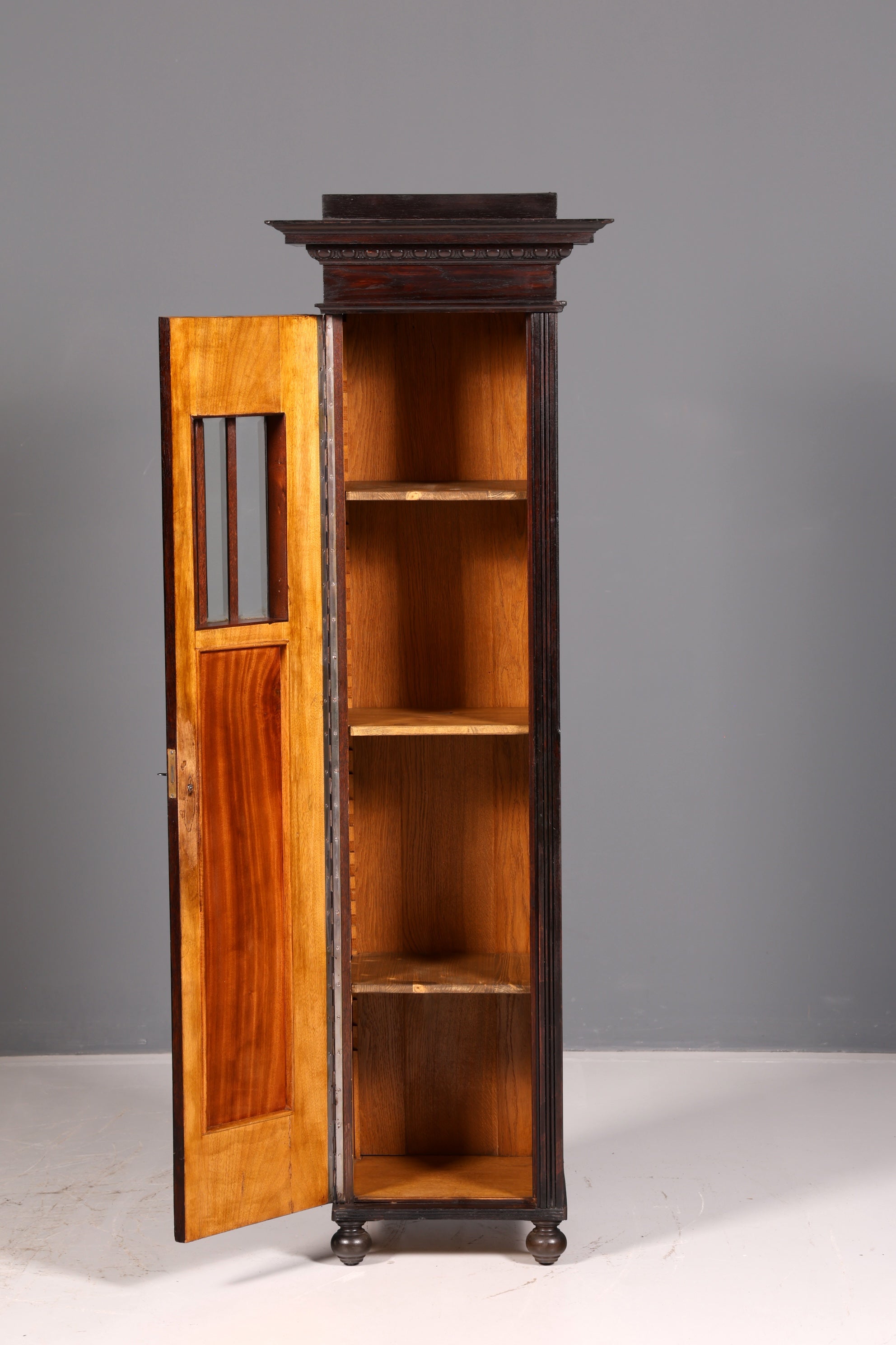 Prachtvolle Jugendstil Vitrine Antiker Bücherschrank Geschirrschrank Glasvitrine Schrank Antik 1 von 2