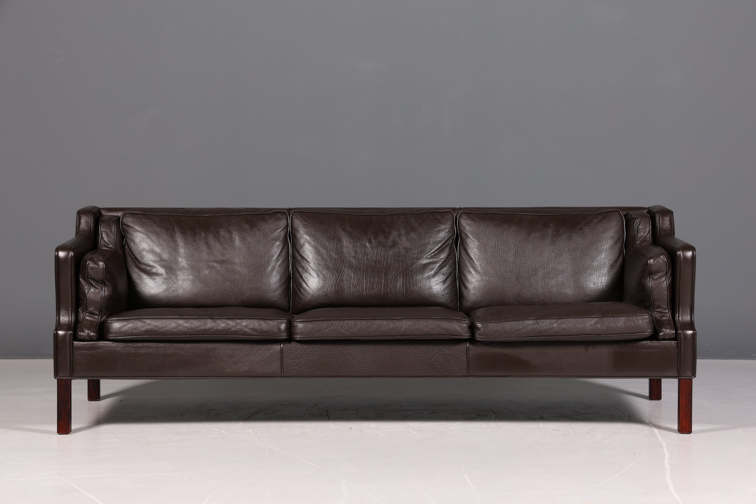 Wunderschönes Designer Børge Mogensen Sofa 3 Sitzer echt Leder Couch Modell 2213 Made in Denmark Canapé