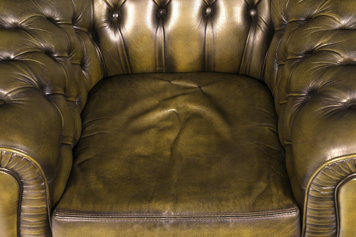 Stilvoller Original Chesterfield Sessel Englischer Armlehnsessel Echt Leder Herrensessel UK