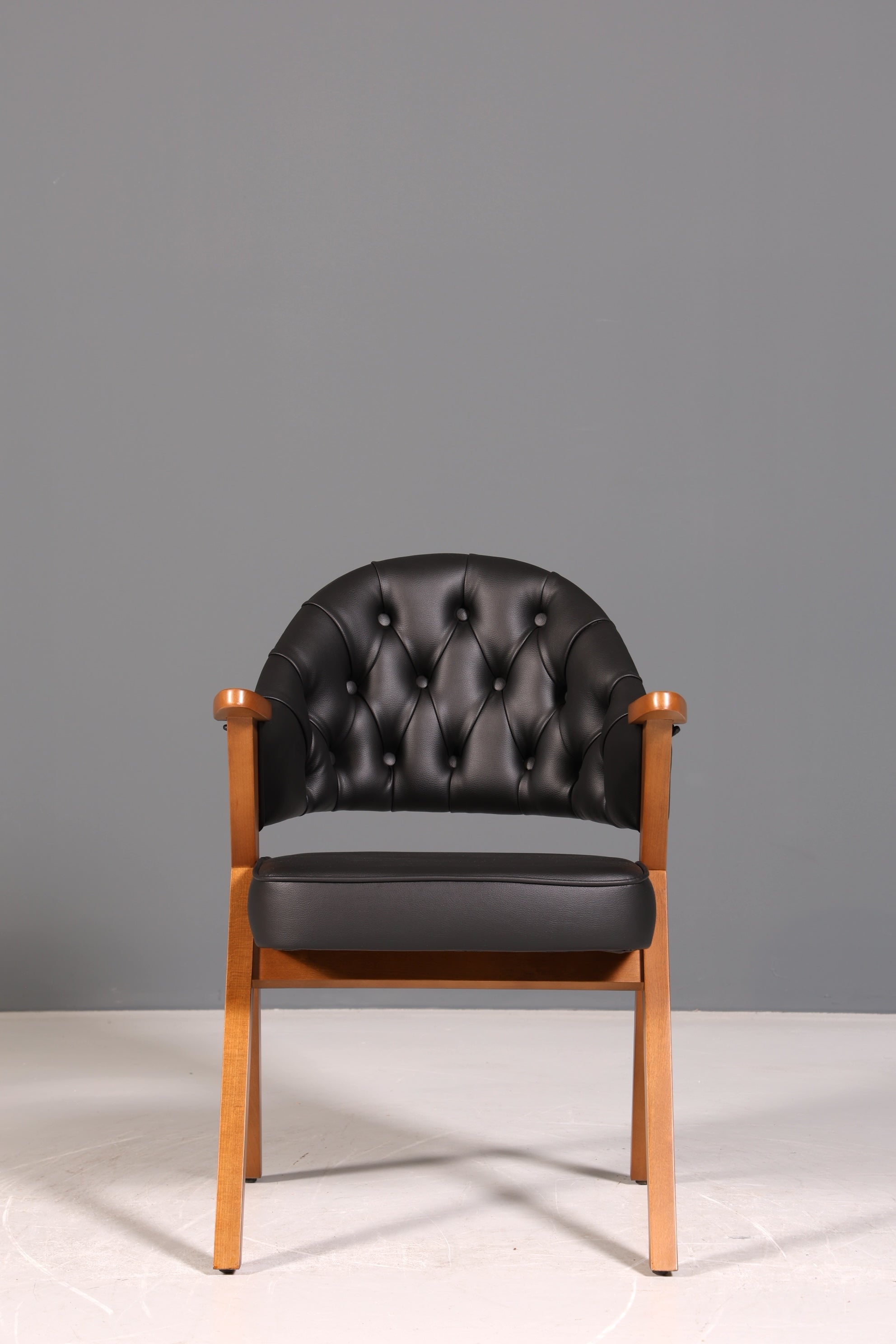 Luxuriöser "Manchester Black" Stuhl Chesterfield Stil Bürostuhl Esszimmerstuhl Lounge Stuhl