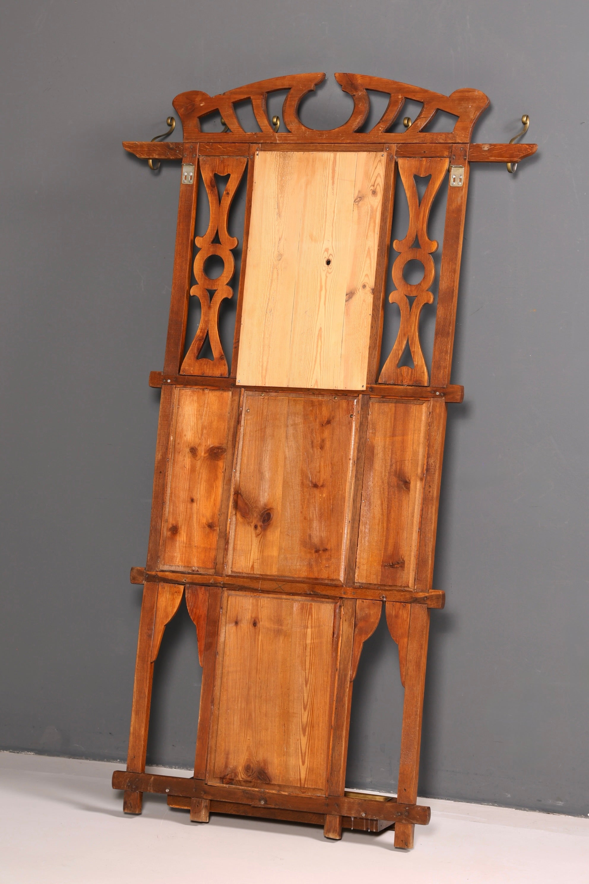 Traumhafte Jugendstil Flur Garderobe Antik Gründerzeit Kleiderwand Wandgarderobe Vintage