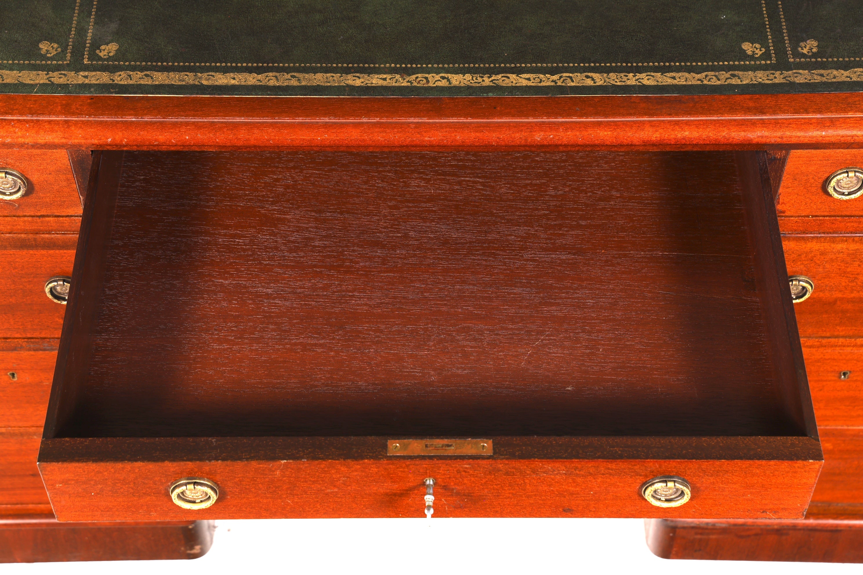 Traumhafter Englischer Schreibtisch echt Lederauflage Bürotisch Antik Stil Office Desk