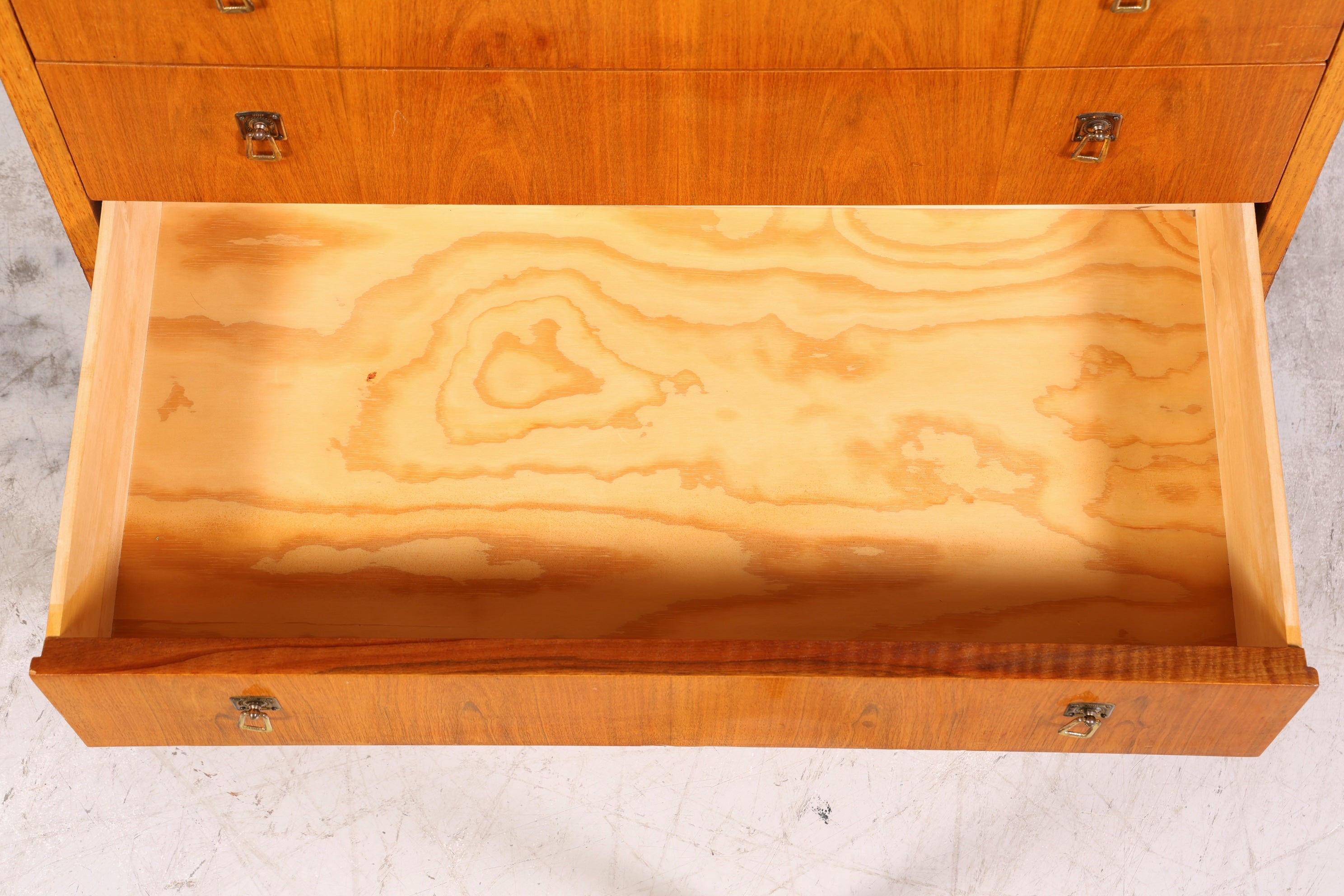 Schlichter Mid Century Rollladen Sekretär echt Holz Büro Schrank Vintage Schreibkommode