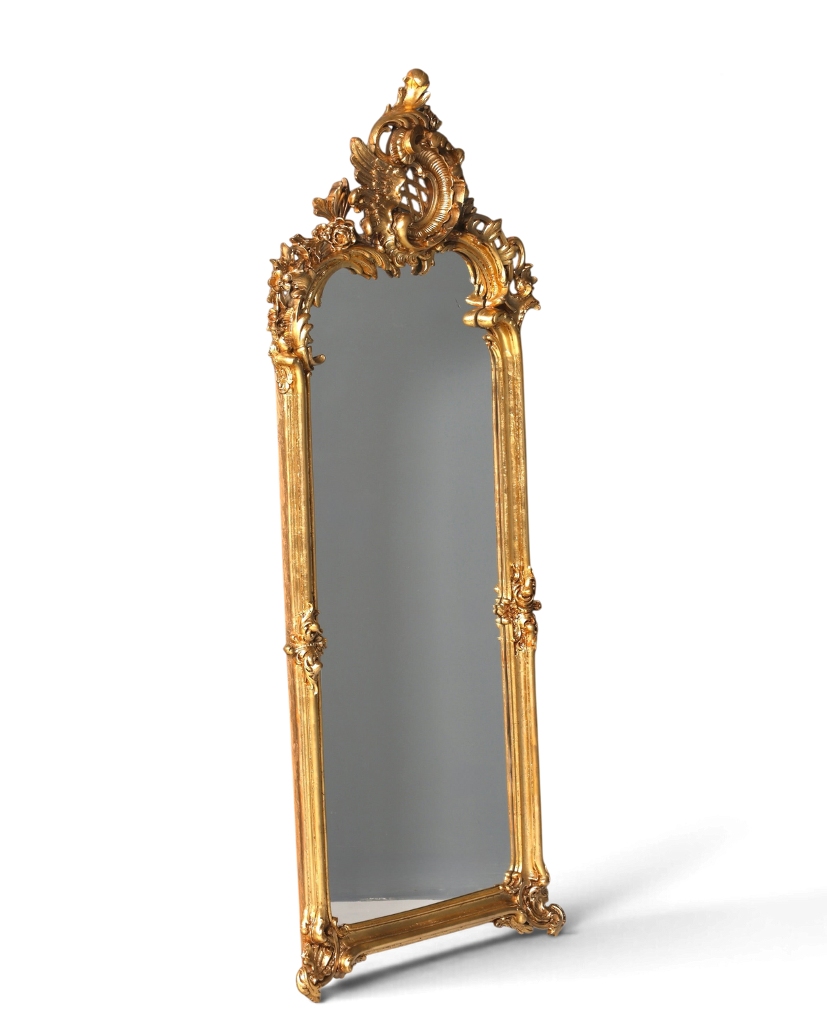 Traumhafter Prunk Barock Stil Standspiegel Gold Antik Stil Ornament Flurspiegel Spiegel