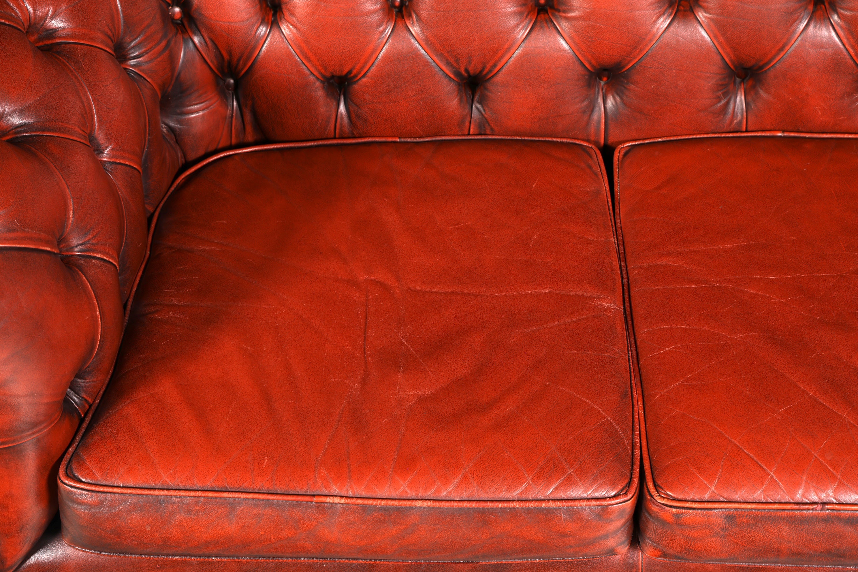 Wunderschönes Original Chesterfield Sofa 2-Sitzer Couch England Echtleder Polstersofa Ledersofa
