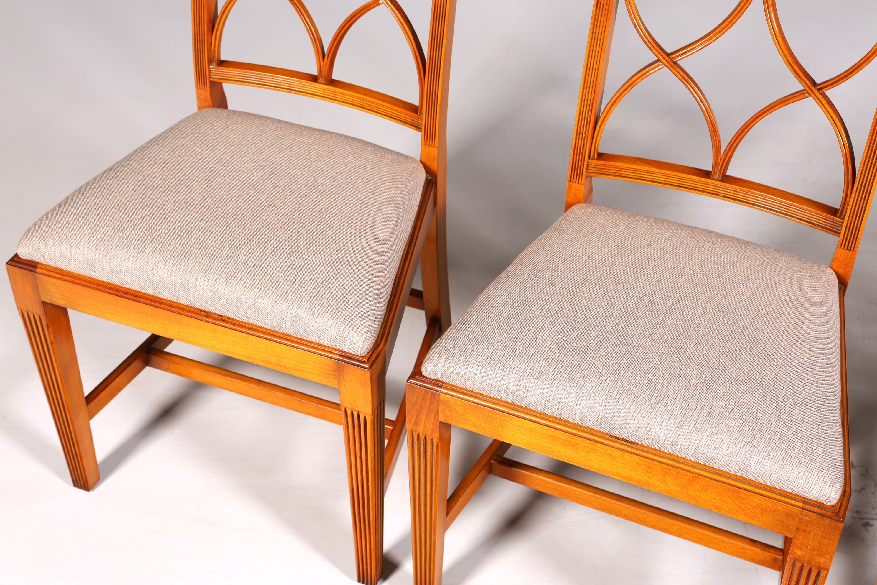 6x Elegant Bevan Funell Chairs, English Reproducible Dining Chairs, Antique 1960s Kitchen Chairs, Chair Set