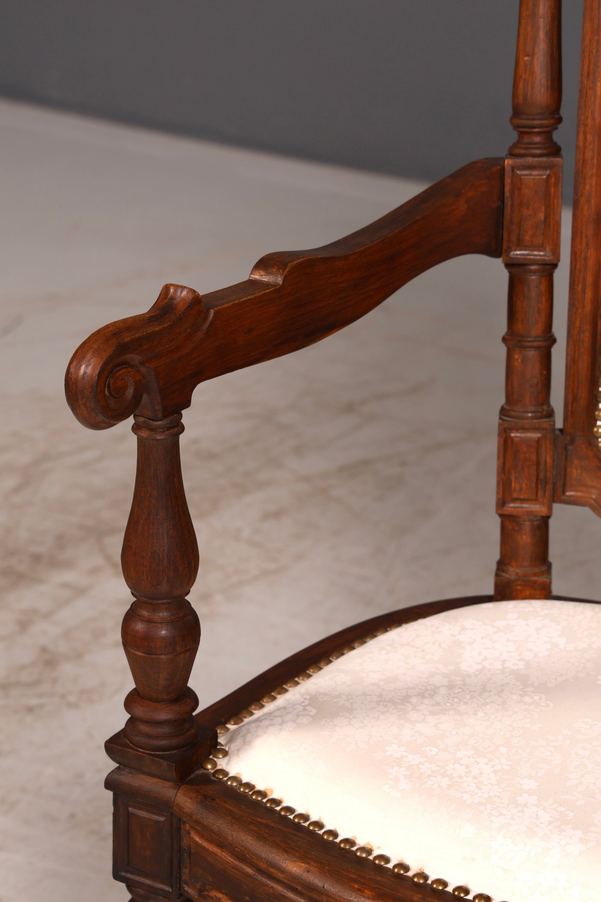 Edler Neorenaissance Armlehnstuhl Antik Stuhl Gründerzeit Sekretär Stuhl Schreibtischstuhl Polsterstuhl 2 von 2