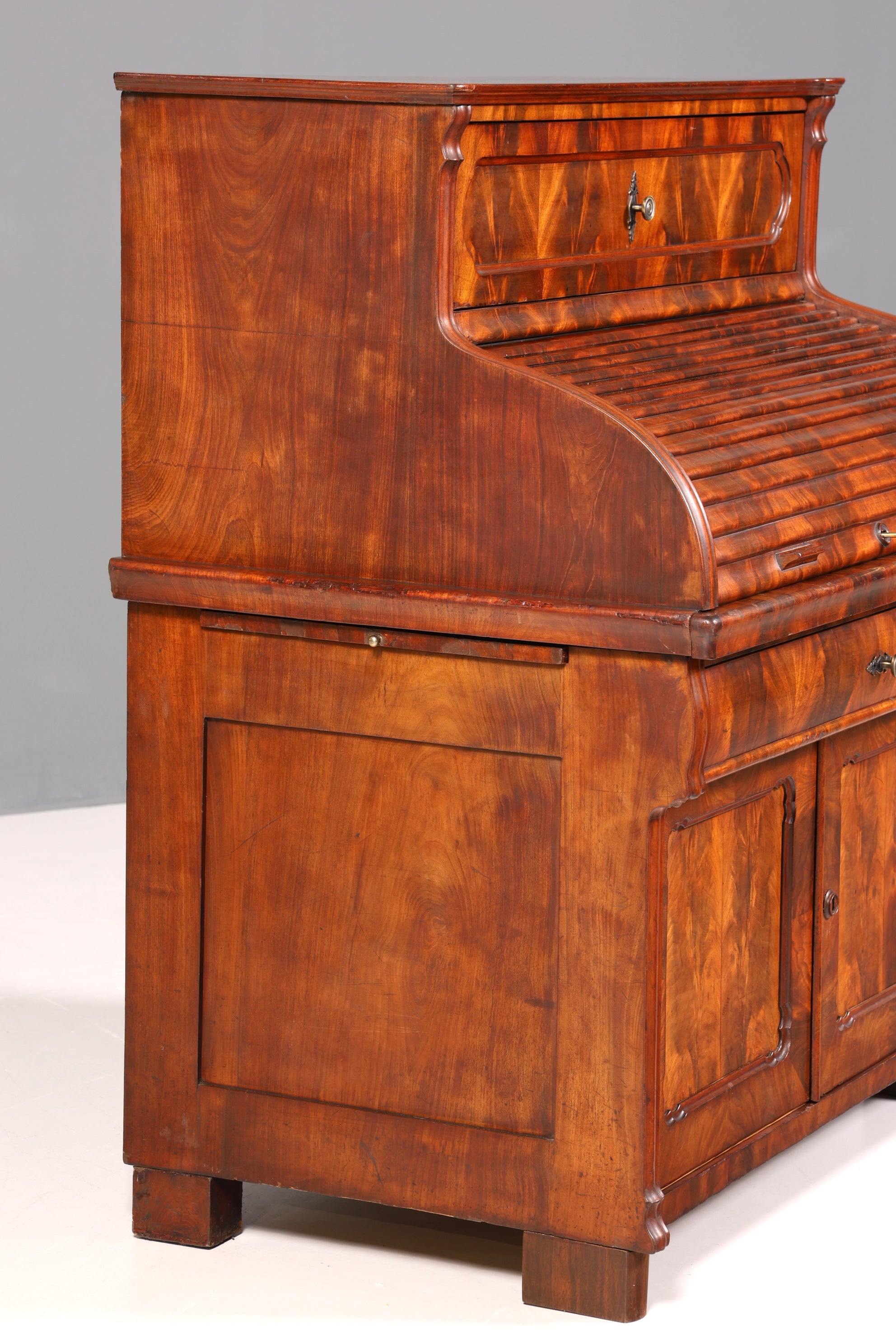 Beeindruckender Louis Philippe Sekretär Antik Rollladen Sekretär Nussbaum Schreibtisch Aufsatzsekretär