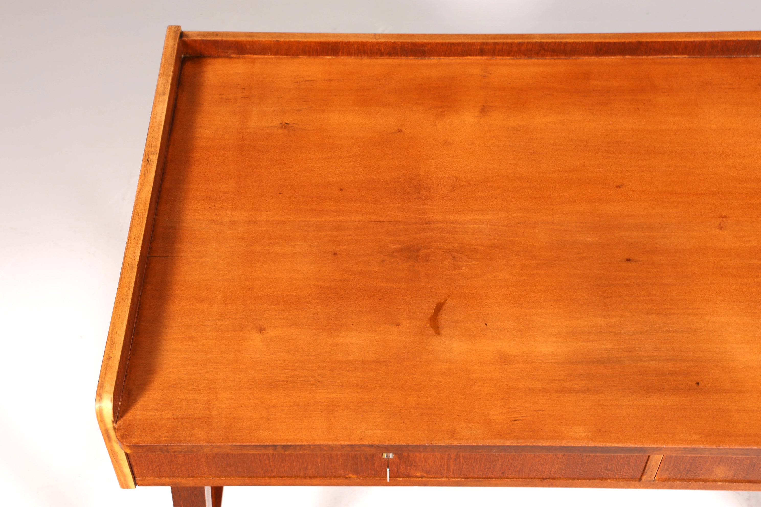 Beautiful mid-century teak wood desk, Danish design office table, 1960s style.