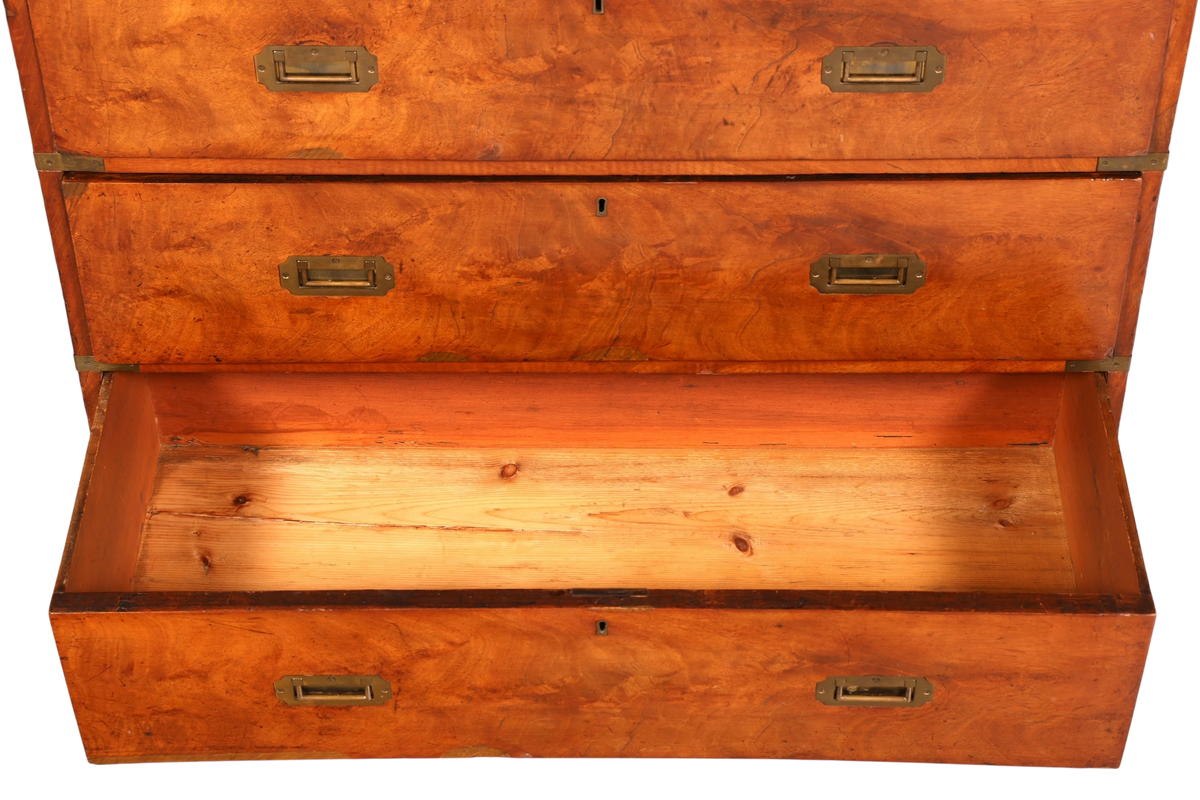 Hauptstadt Möblerei maritime Military Chest Kommode aus massivem Holz mit Messinggriffen und offener Schublade