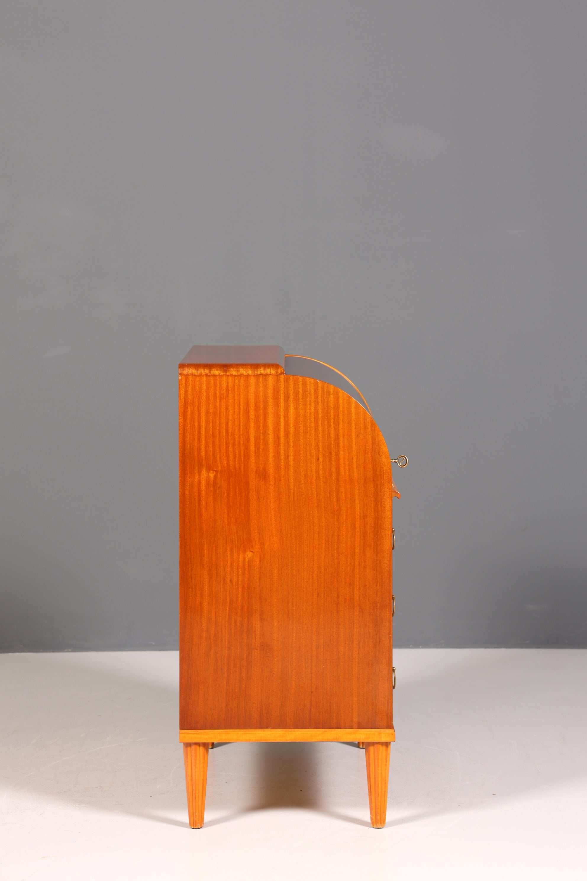 Stilvoller Mid Century Rollladen Sekretär echt Holz Büro Schrank Vintage Schreibkommode