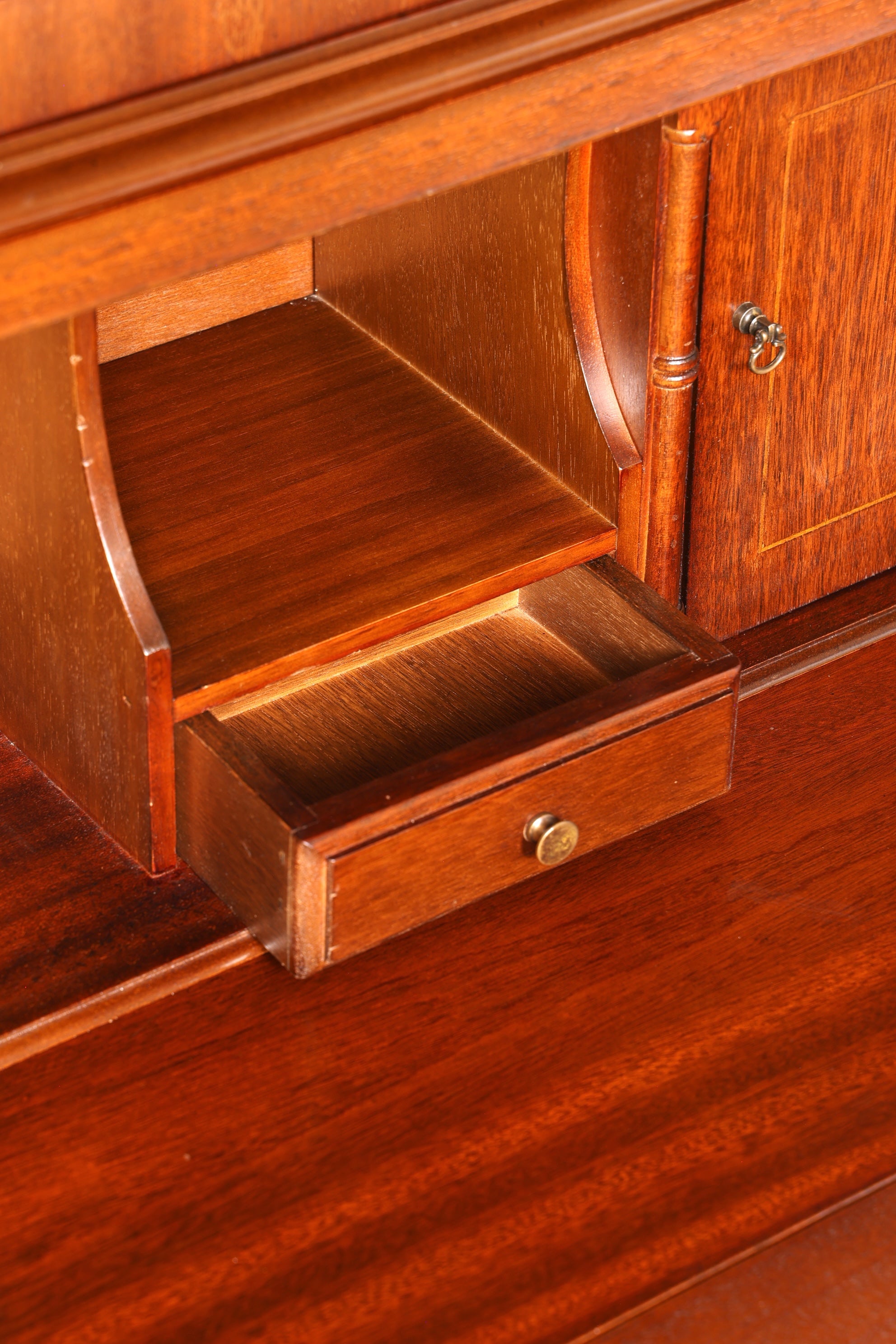 Traumhafter Englischer Sekretär Büro Aufsatzsekretär Antik 60S Vitrinen Schrank UK