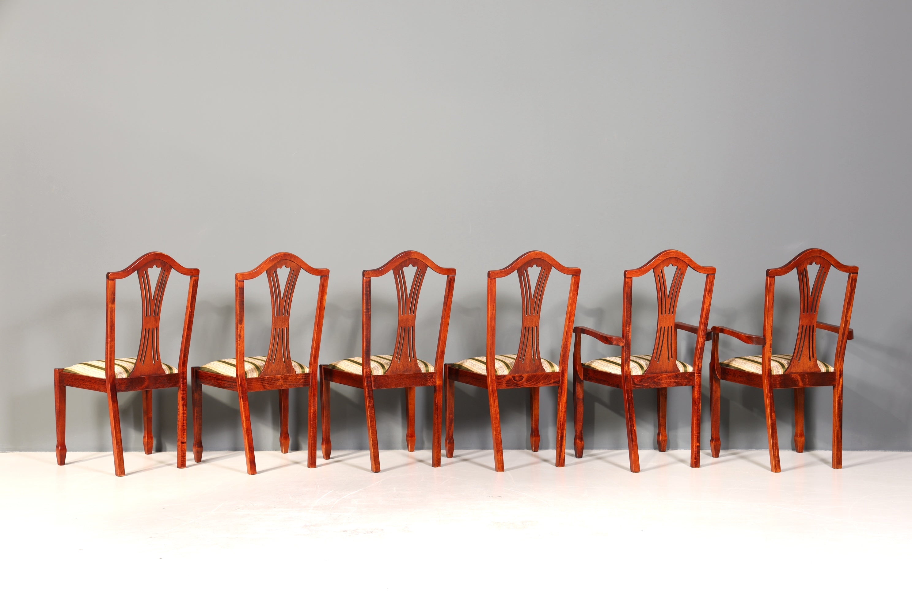 6x Edle Englische Stühle Englisch Dining Chairs Antik 60er Jahre Küchenstühle Stuhlset