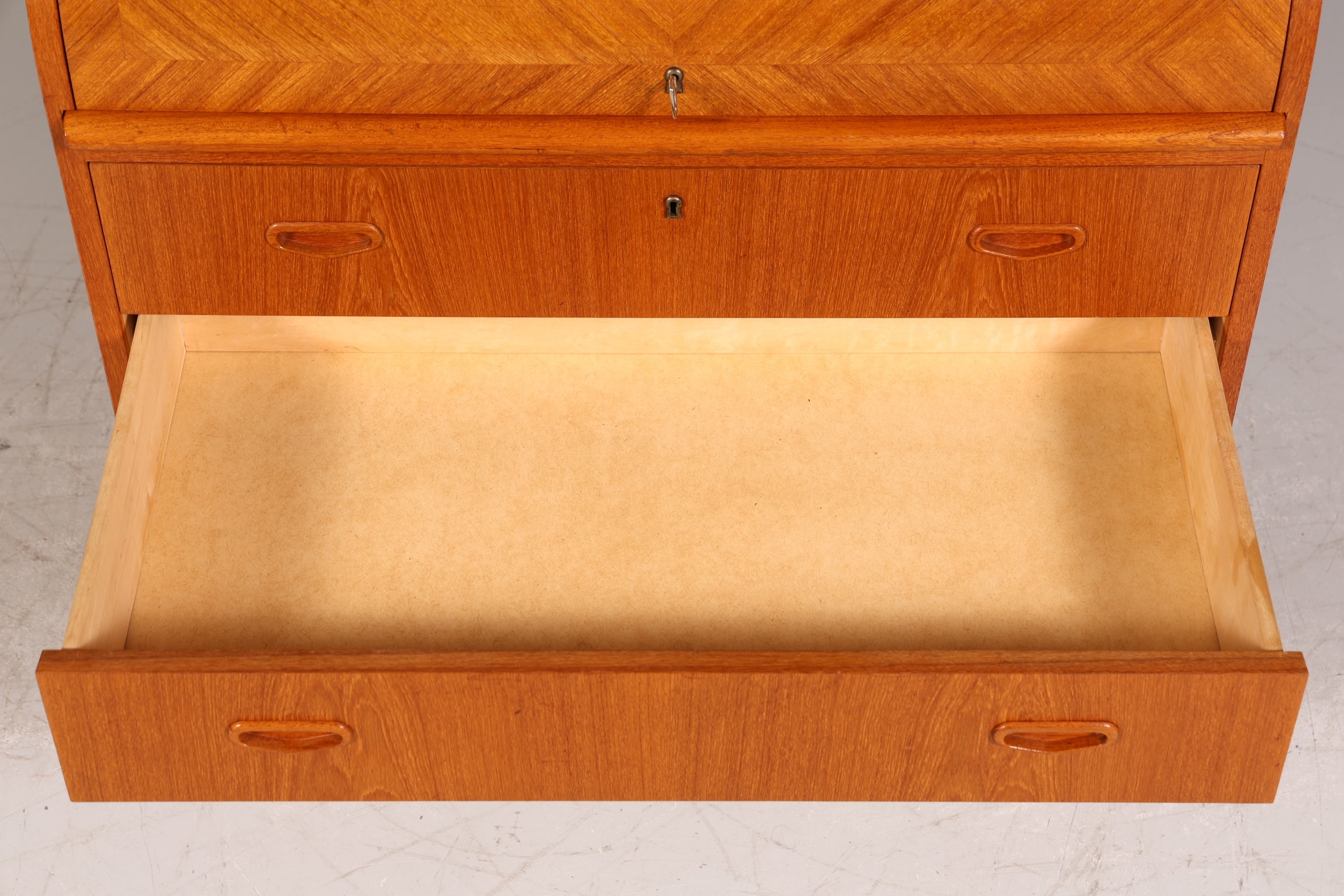 Wunderschöner Mid Century Rollladen Sekretär echt Holz Büro Schrank Vintage Schreibkommode