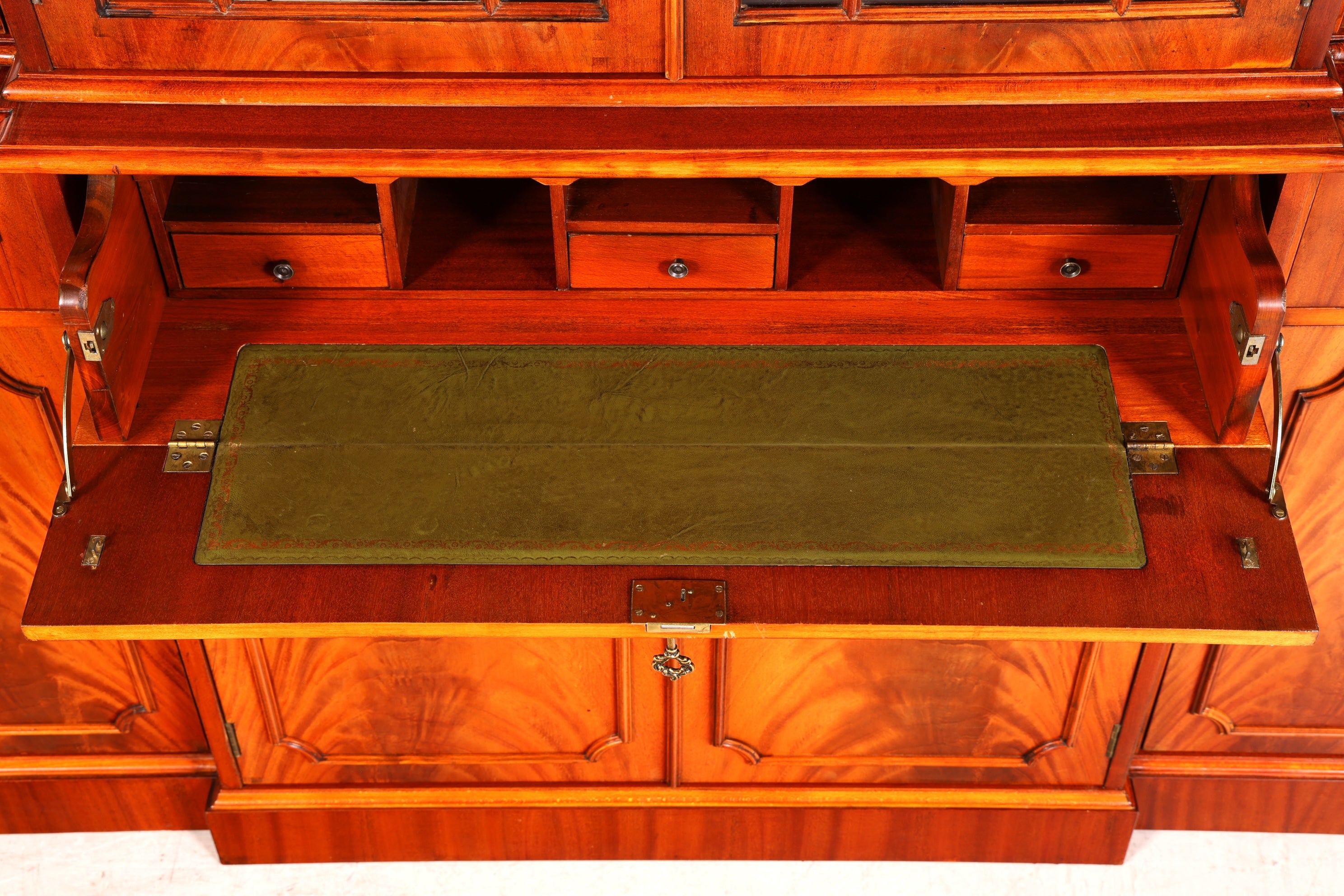 G389 Finish Wunderschöne Englische Vitrine Bibliothek Sekretär echt Holz Antik Schrank Regal (Kopie)