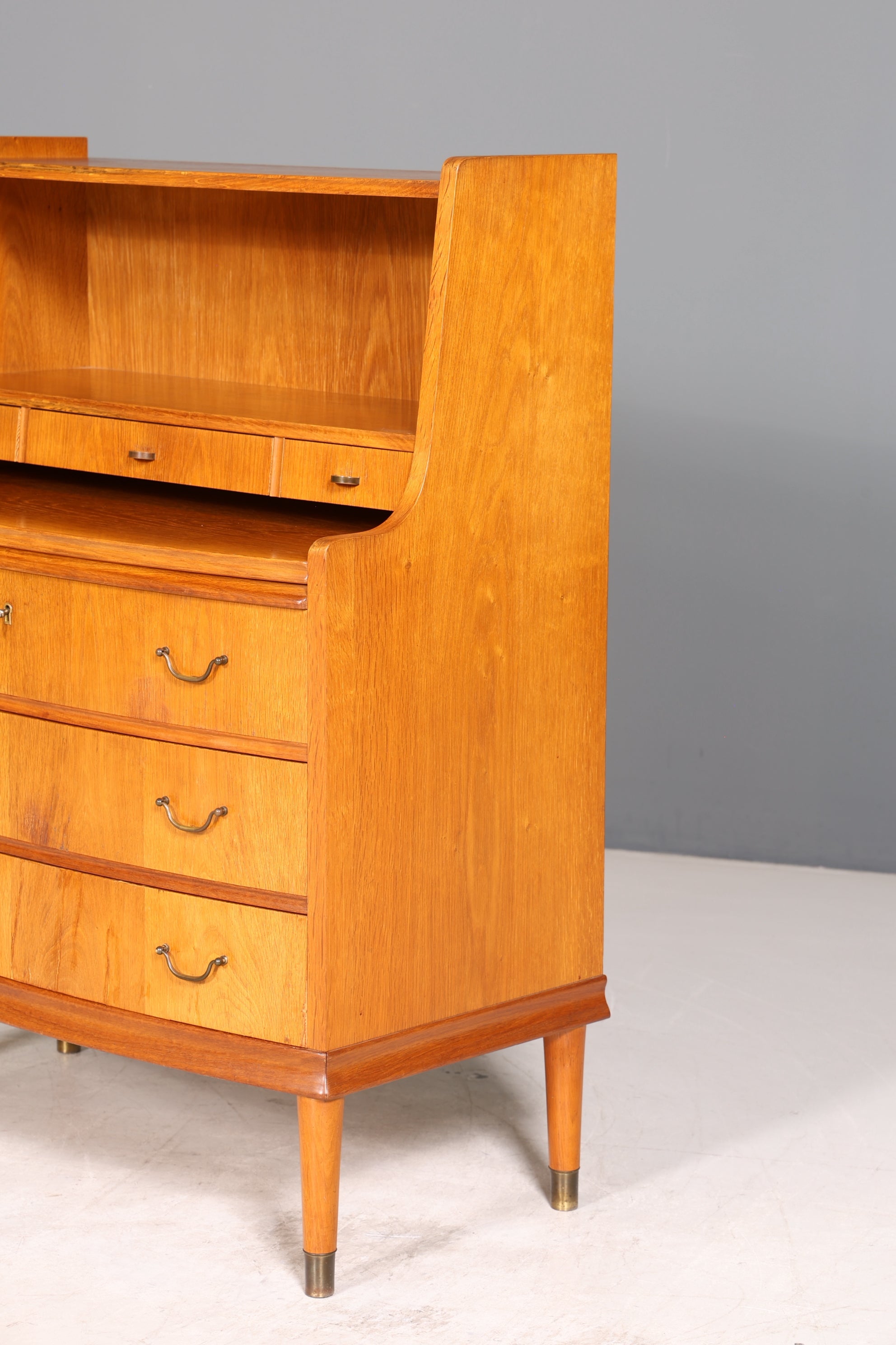 Traumhafter Mid Century Sekretär Büro Kommode echt Holz Schreibkommode Schrank