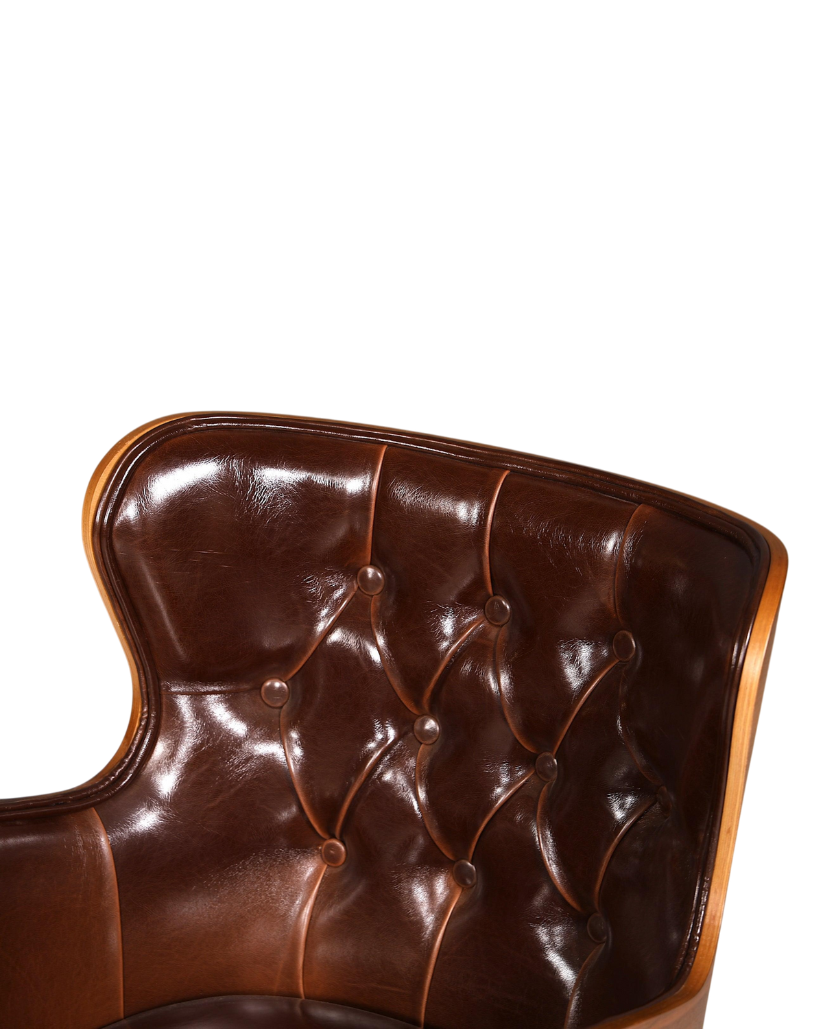 Chesterfield Büro Armlehnstuhl "Leon-Office" Nussbaum braun