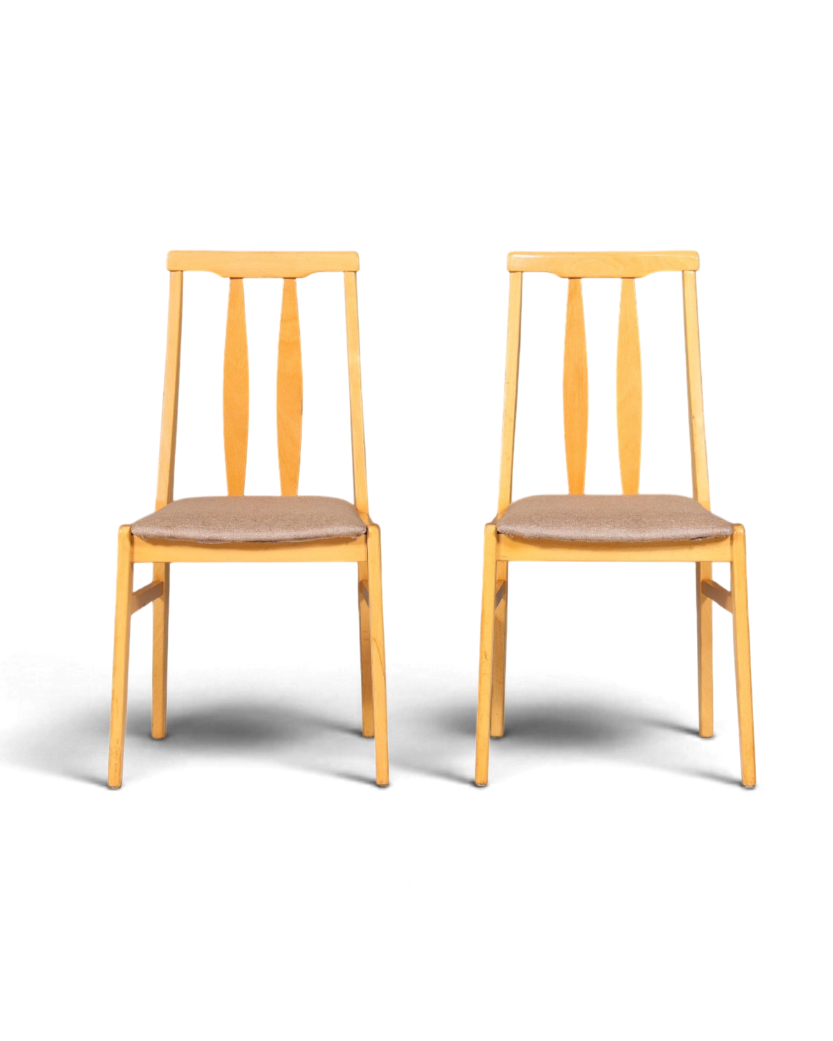 2x Schlichte Mid Century Stühle Retro Stuhlset Danish Design Küchenstühle Esszimmer Stühle