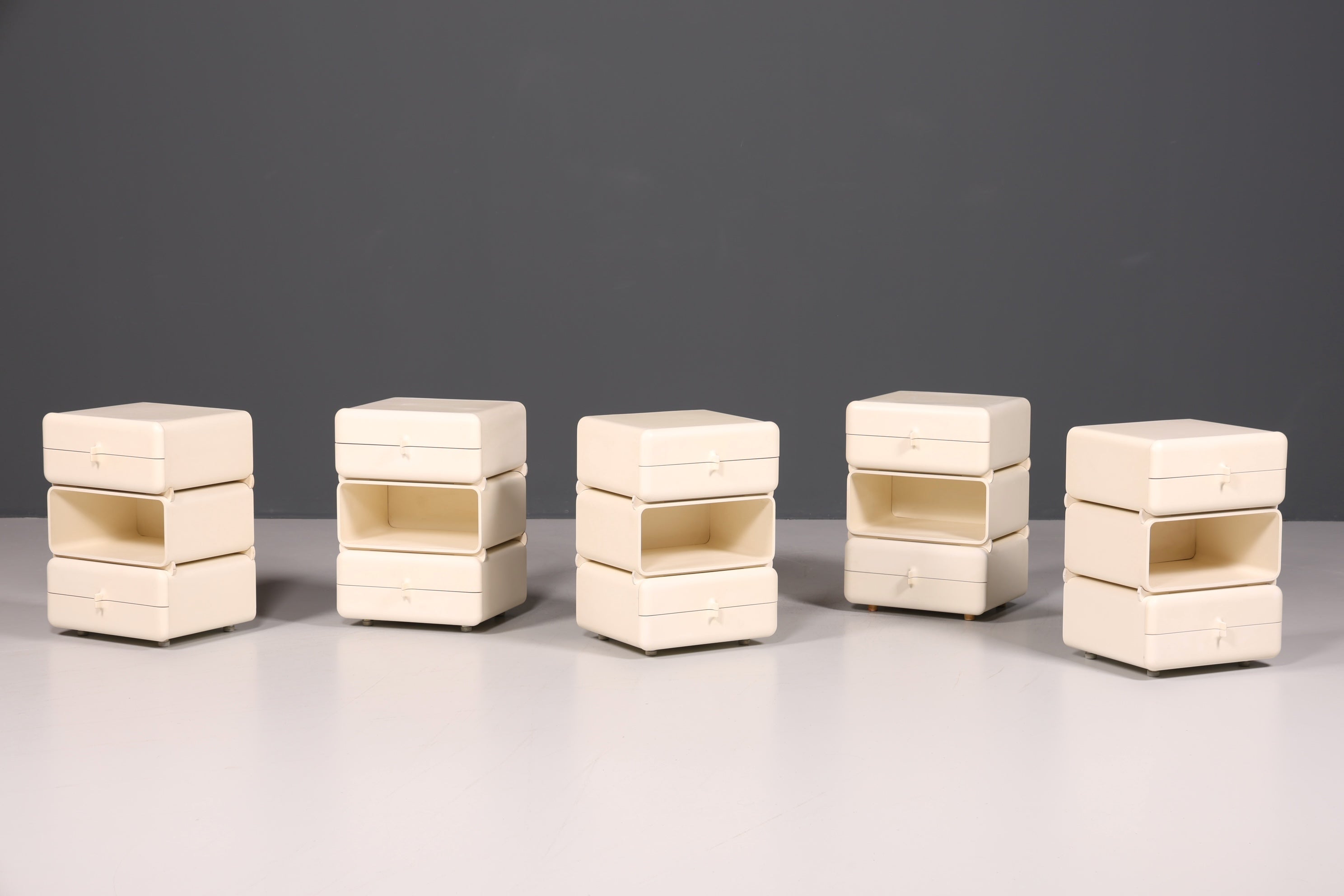 Seltene Mid Century Kommode Space Age Module Nachttisch Design Frankreich Vintage Schubladenkommode 4 von 5