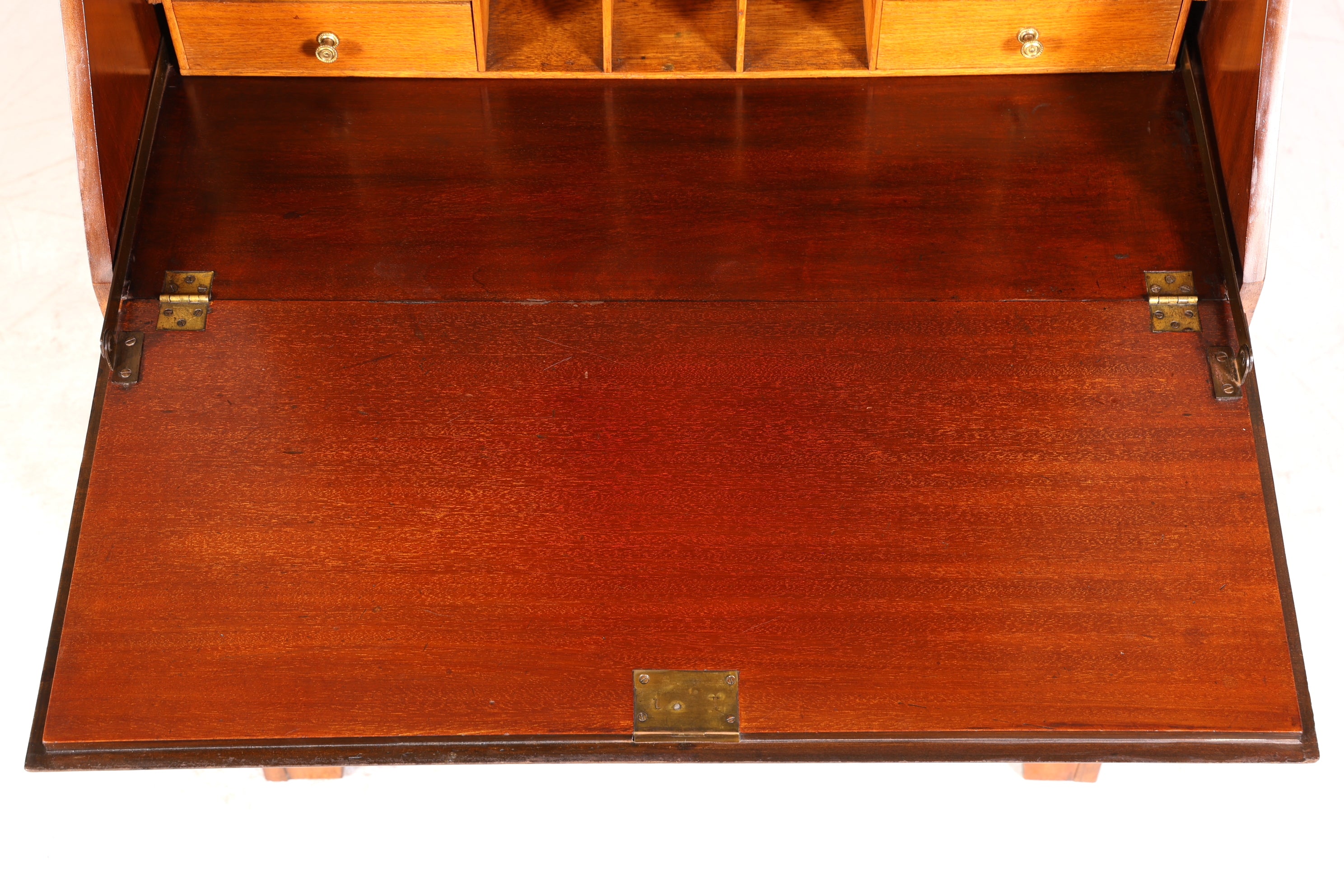 Stilvoller Englischer Sekretär Büro Aufsatzsekretär Antik 60S Vitrinen Schrank UK