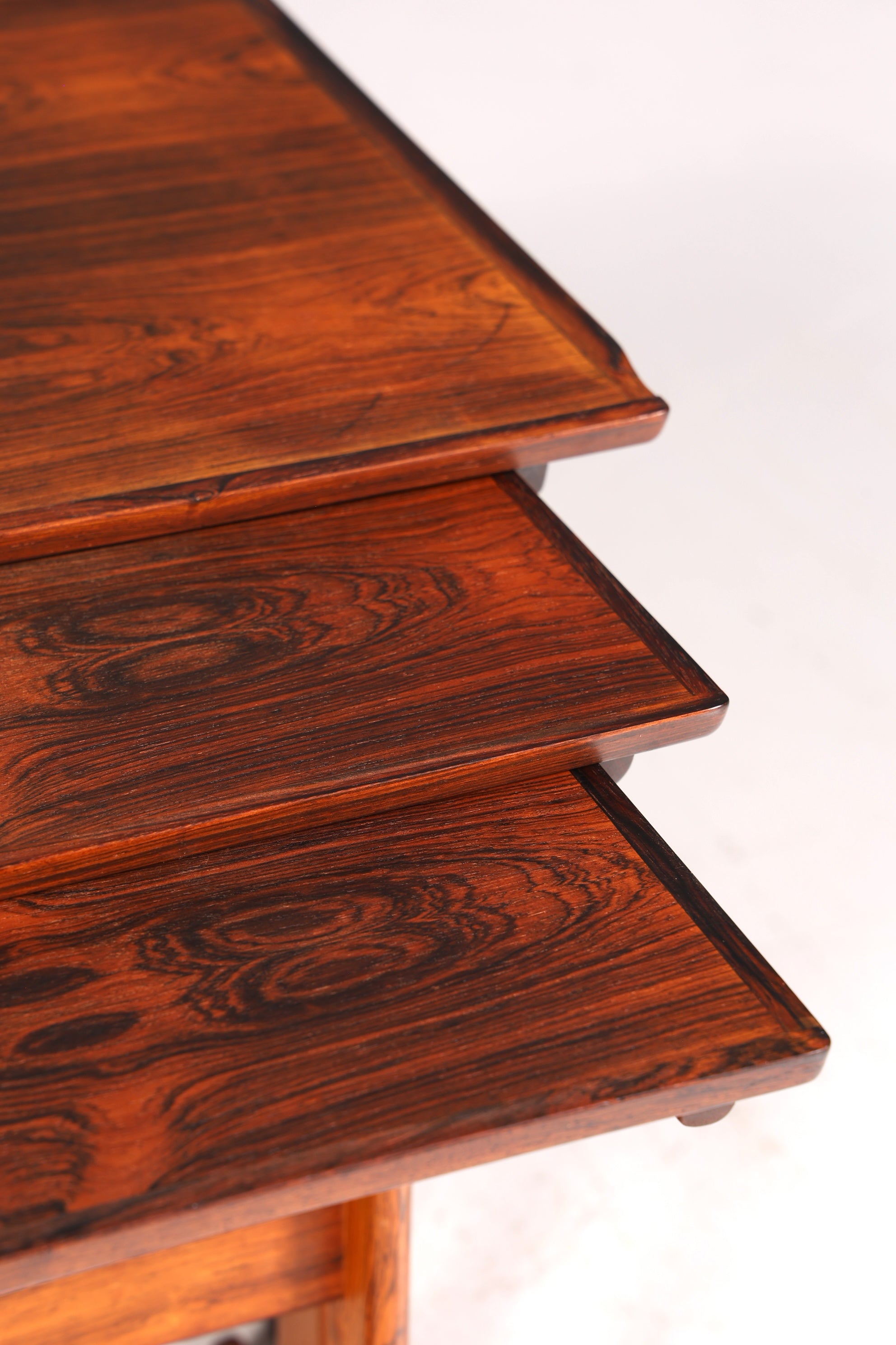 F874 Finish cm Filigranes Mid Century Tisch Set Couchtisch Teak Holz 3er Satz Ablagetisch Beistelltisch