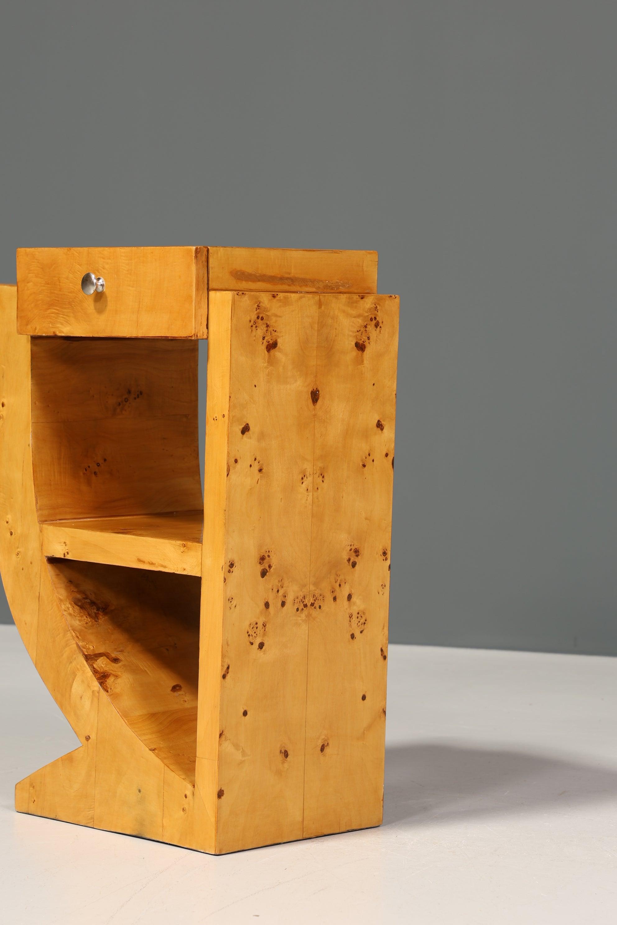 2x Wunderschöne Art Deco Stil Beistelltische Birke Ablagetisch Set Nachttische Kommode