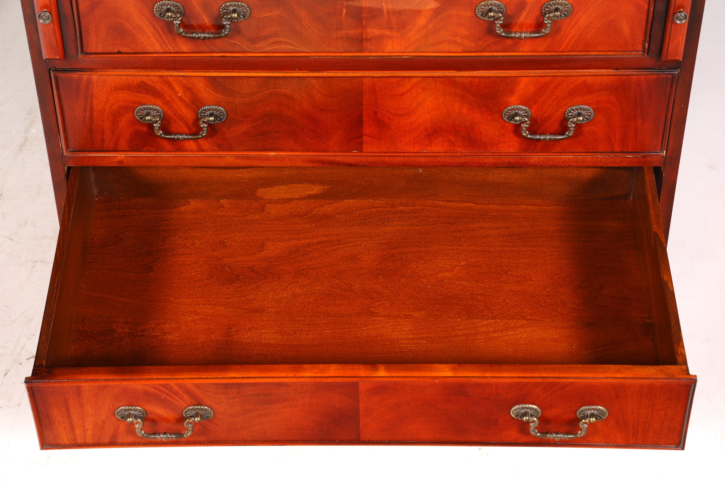 Wunderschöner Englischer Sekretär Büro Aufsatzsekretär Antik 60S Vitrinen Schrank UK