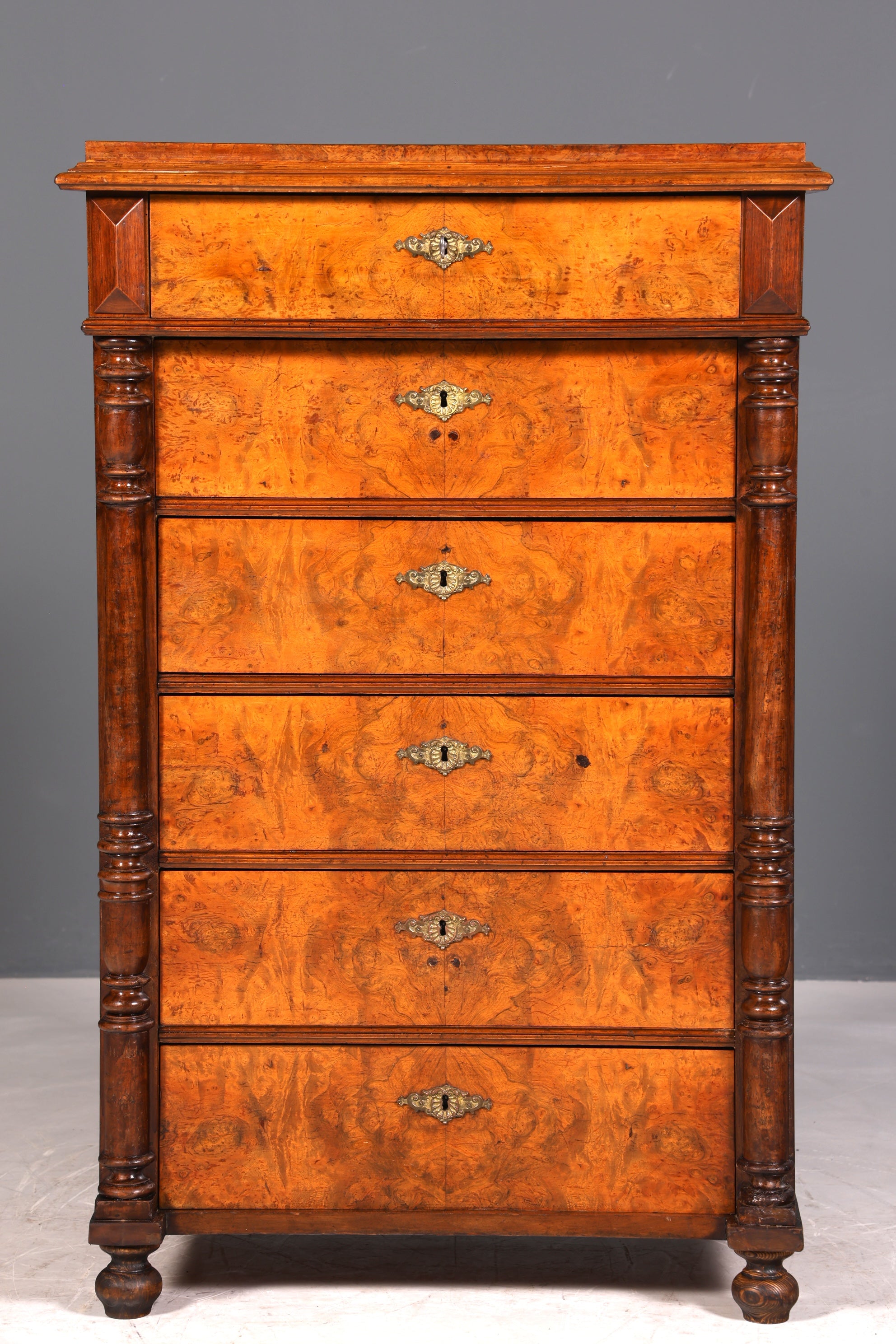 F951 Finish cm Wunderschöne Gründerzeit Kommode Jugendstil Vertiko Schubladenkommode Antik Wäschekommode