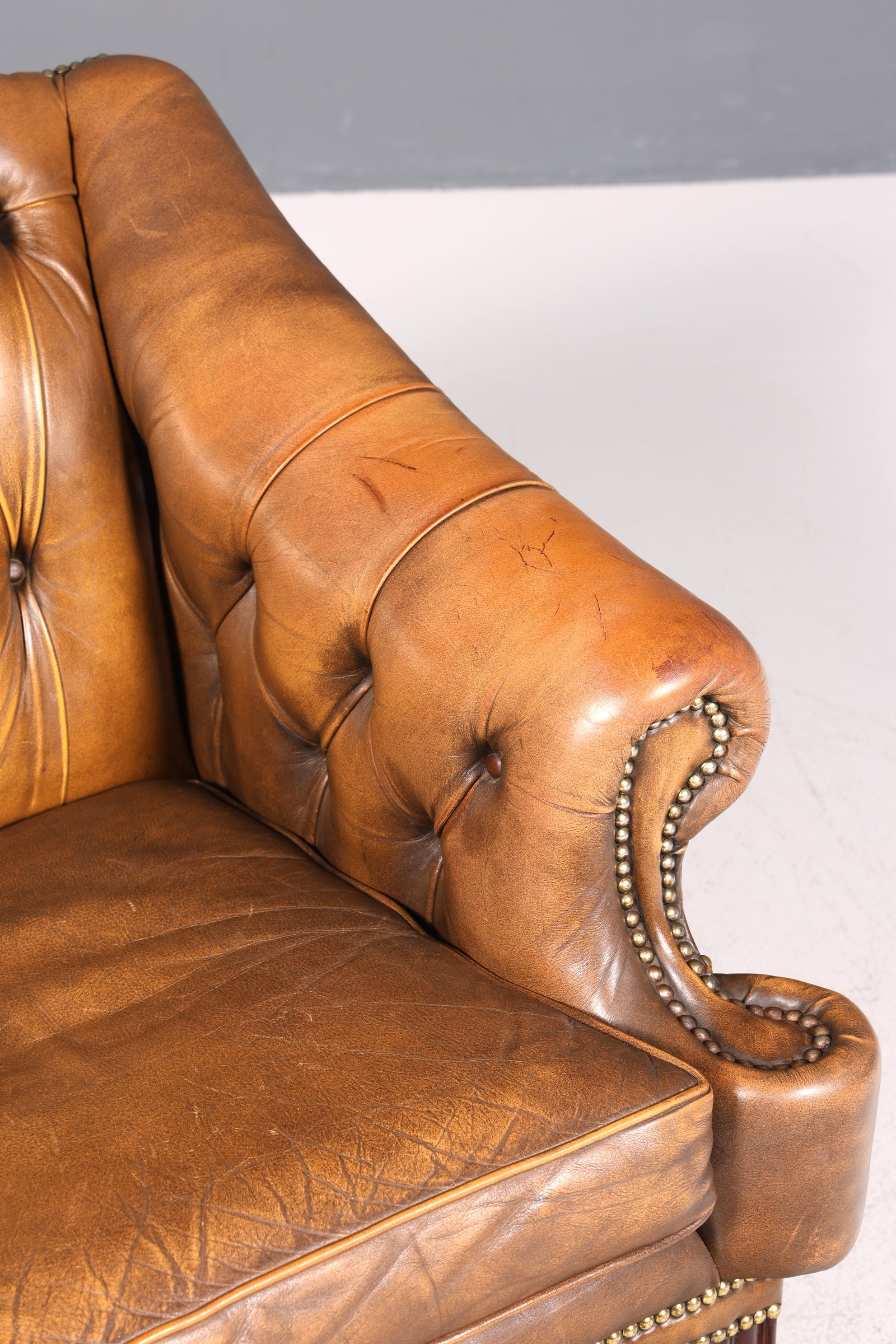 Wunderschöner seltener Chesterfield Sessel Englische Leder Armlehnsessel Herrensessel 1 von 2