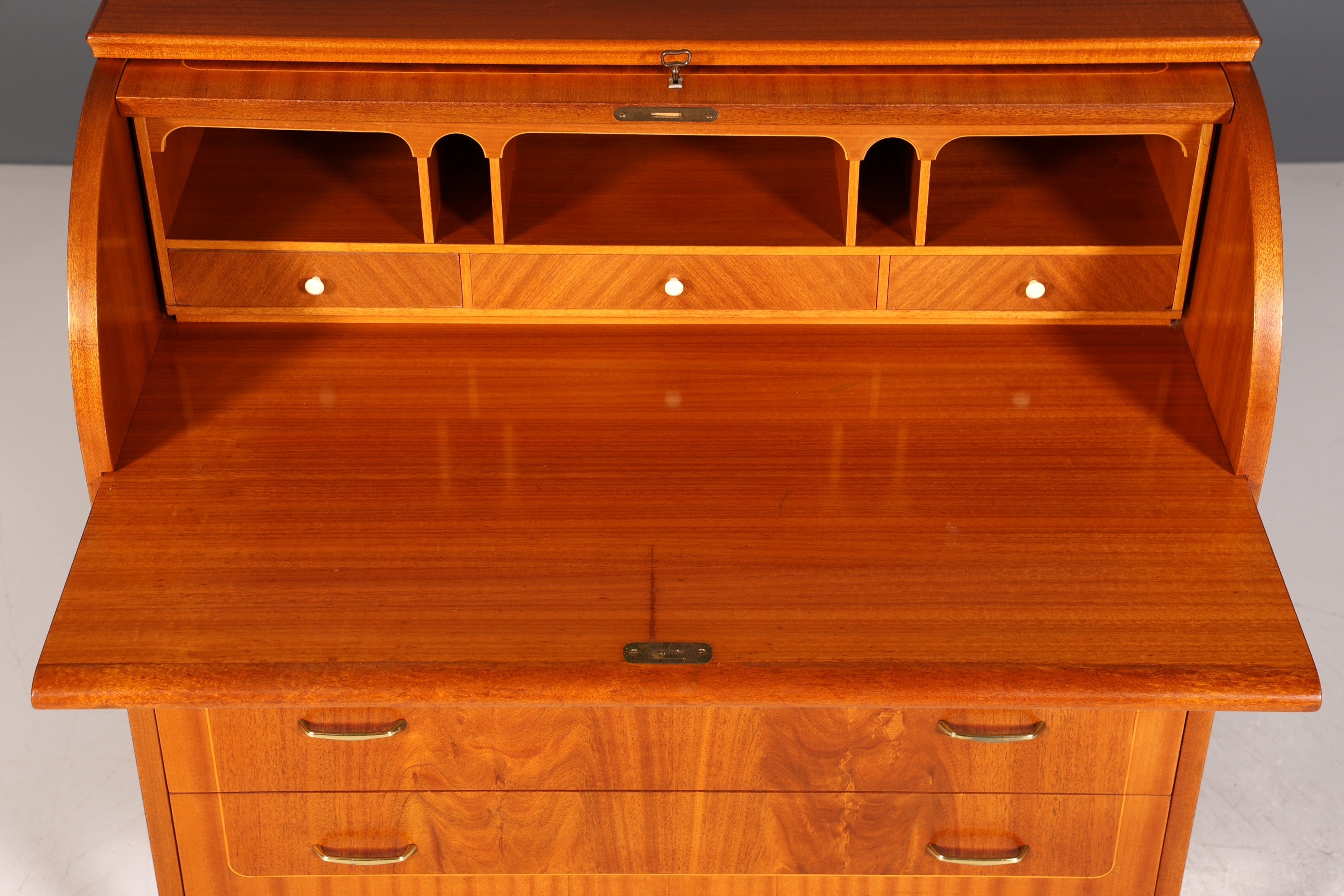 Mid Century Rollladen Sekretär von Bröderna Gustafssons Büro Schrank Schreibkommode 60s Schreibmöbel