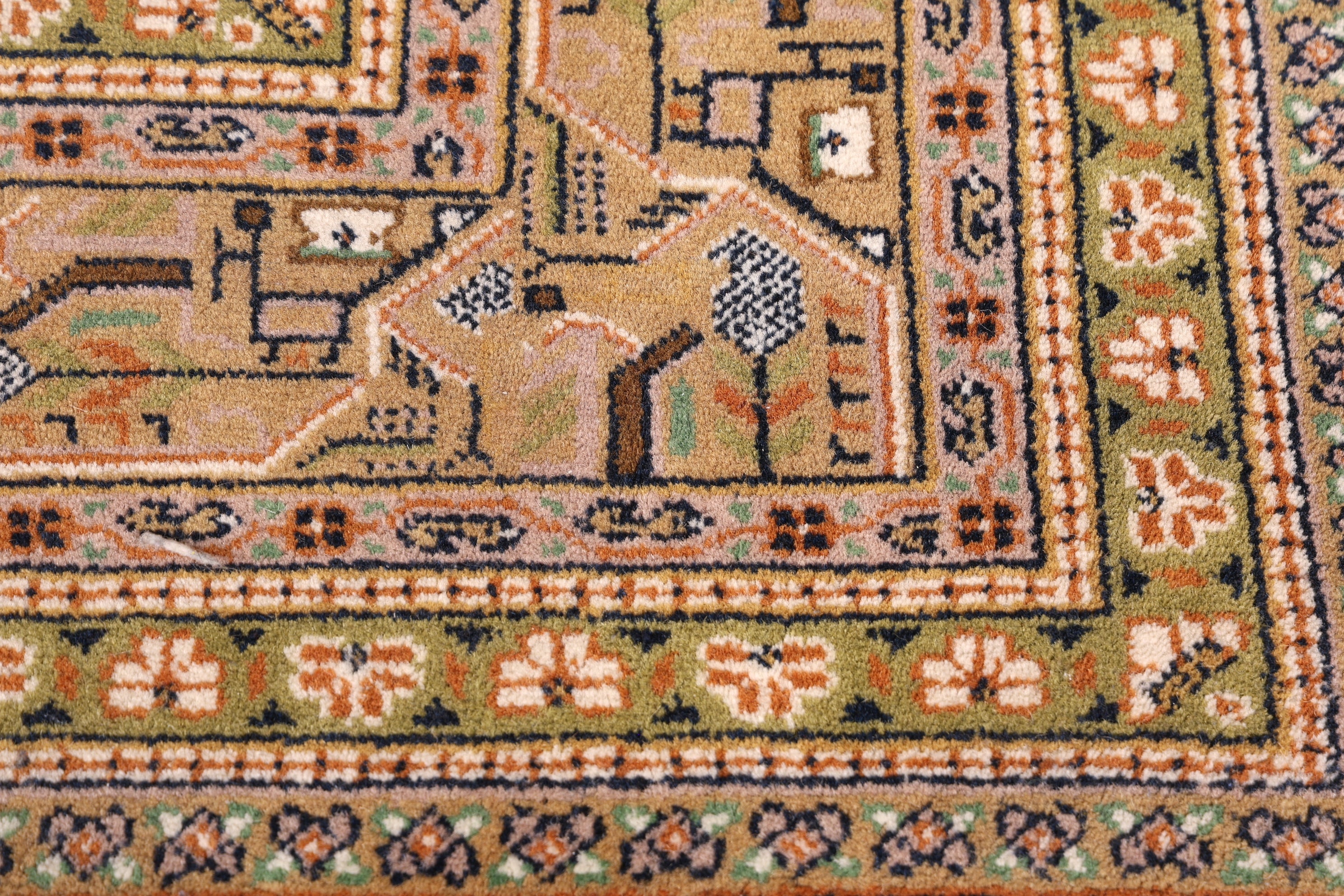 Wunderschöner Orientalischer Schurwolle Teppich Wohnzimmer Teppich Orient Teppich Kurzflorteppich aus Indien